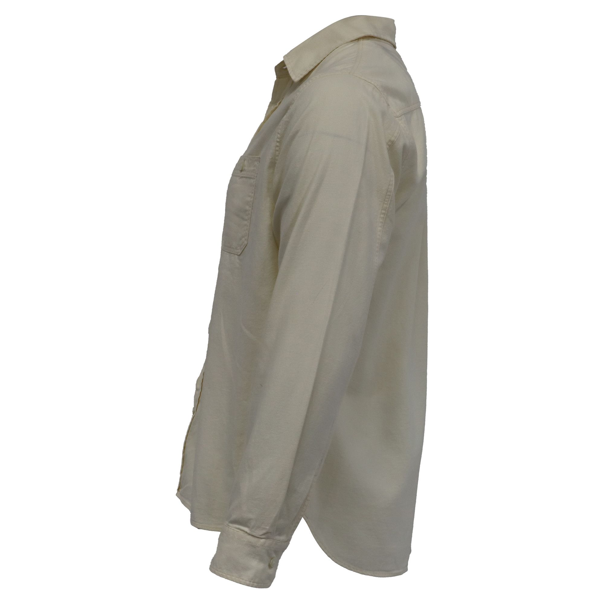 Mr P. Mr. P. Buttoned Long Sleeve Shirt with Pockets in Ivory Cot Size US XL / EU 56 / 4 - 5 Thumbnail