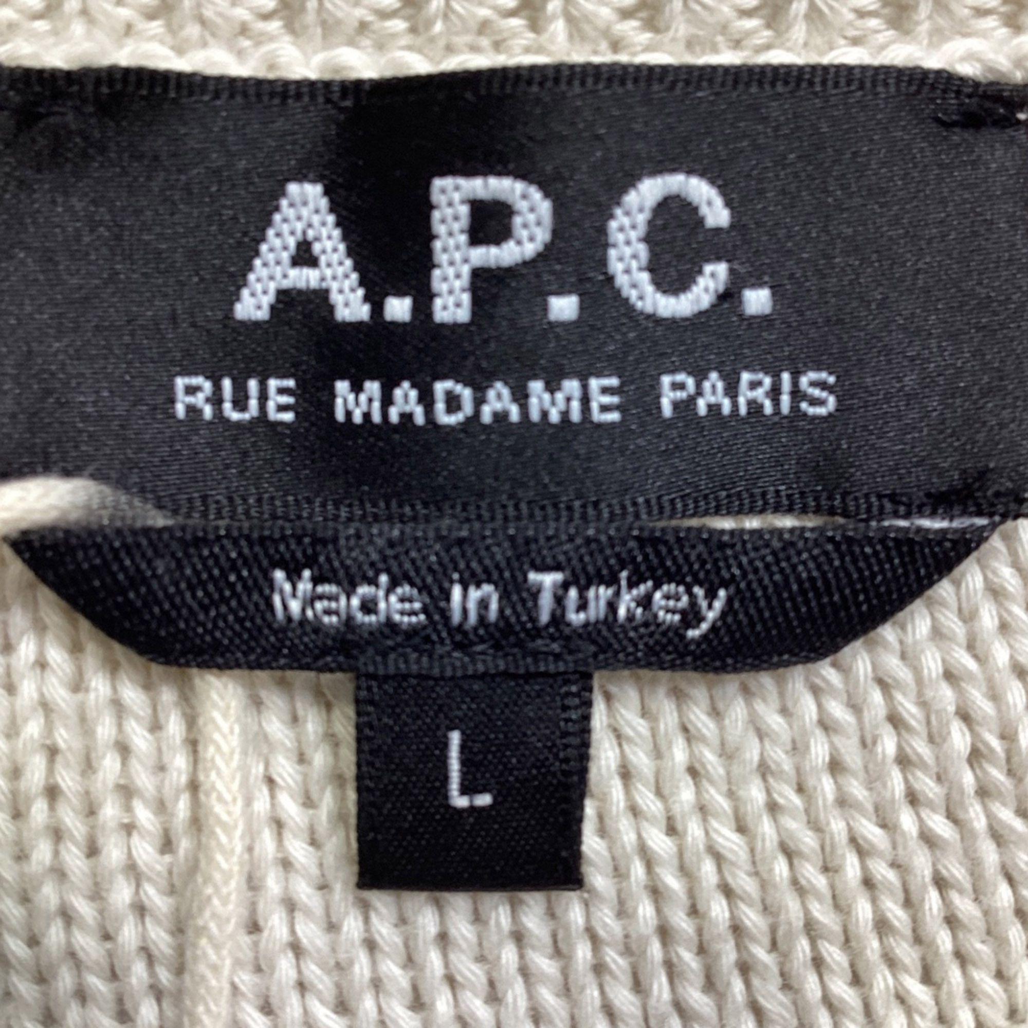 A.P.C. A.P.C. Knitted Sweater in Cream Cotton Size US M / EU 48-50 / 2 - 6 Thumbnail