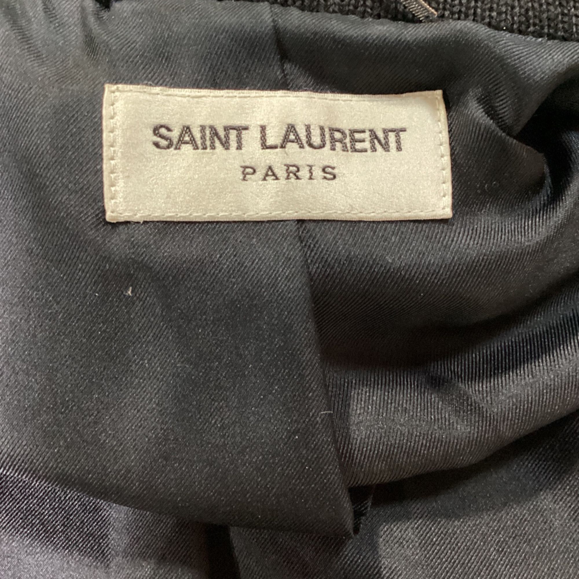 Saint Laurent Paris Saint Laurent Teddy Varsity Jacket in Black Wool Size US L / EU 52-54 / 3 - 4 Thumbnail