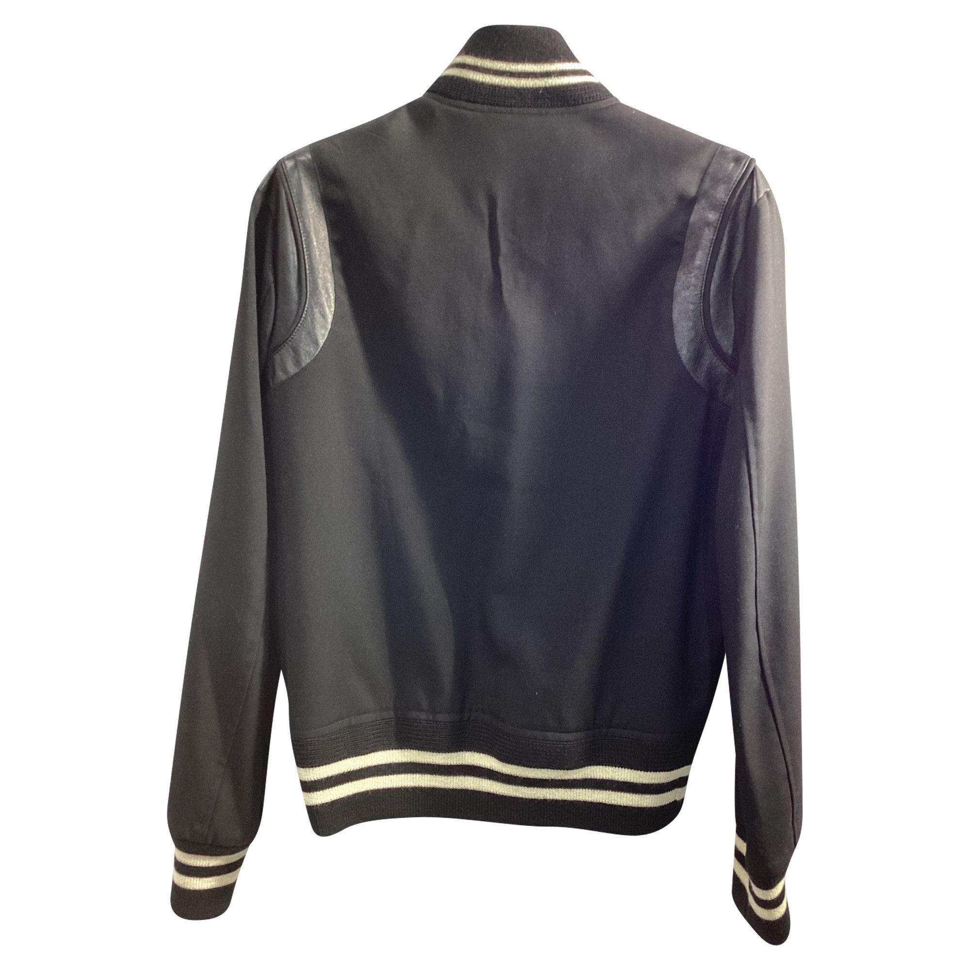 Saint Laurent Paris Saint Laurent Teddy Varsity Jacket in Black Wool Size US L / EU 52-54 / 3 - 2 Thumbnail