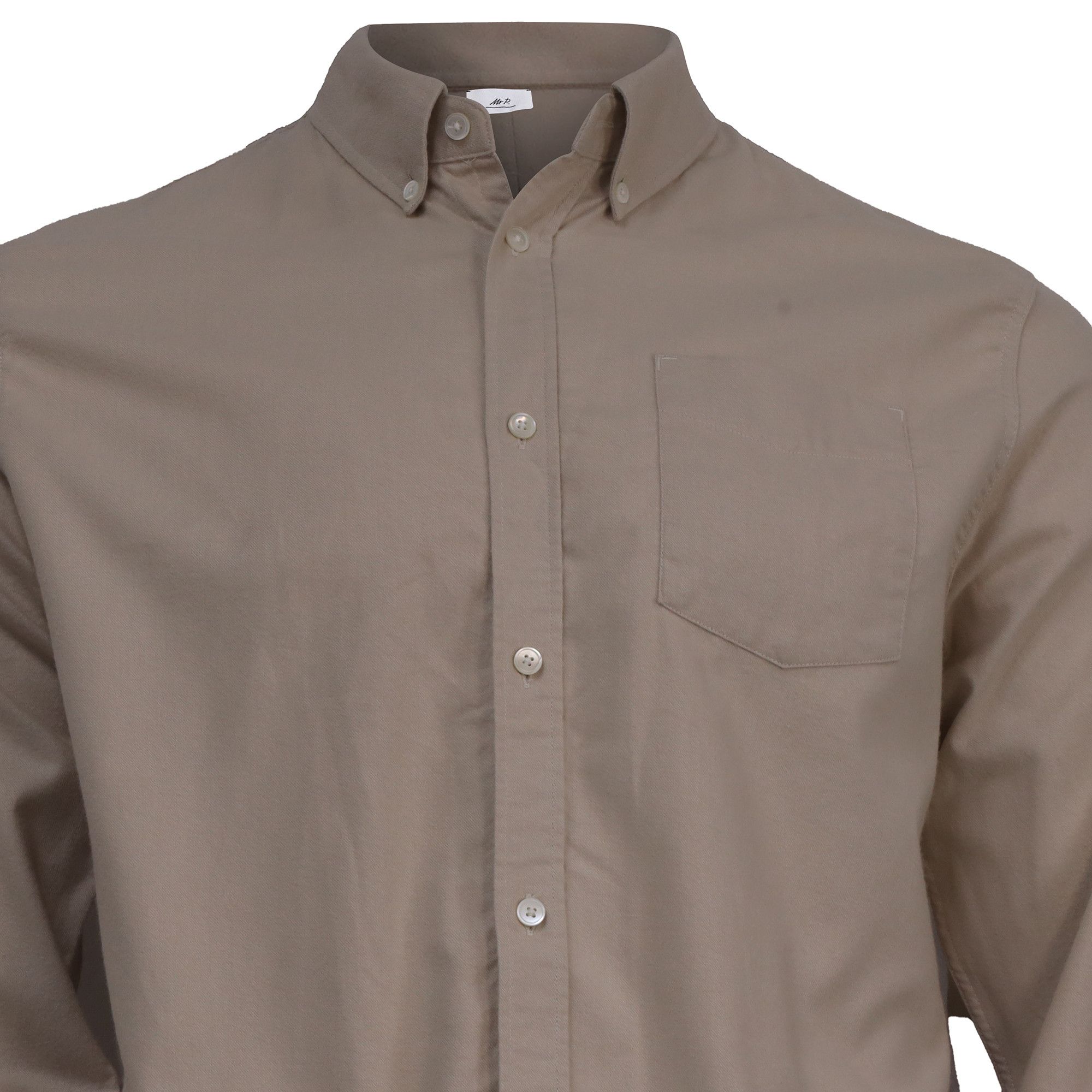 Mr P. Mr. P. Buttoned Long Sleeve Shirt with Pocket in Beige Cott Size US XL / EU 56 / 4 - 2 Thumbnail