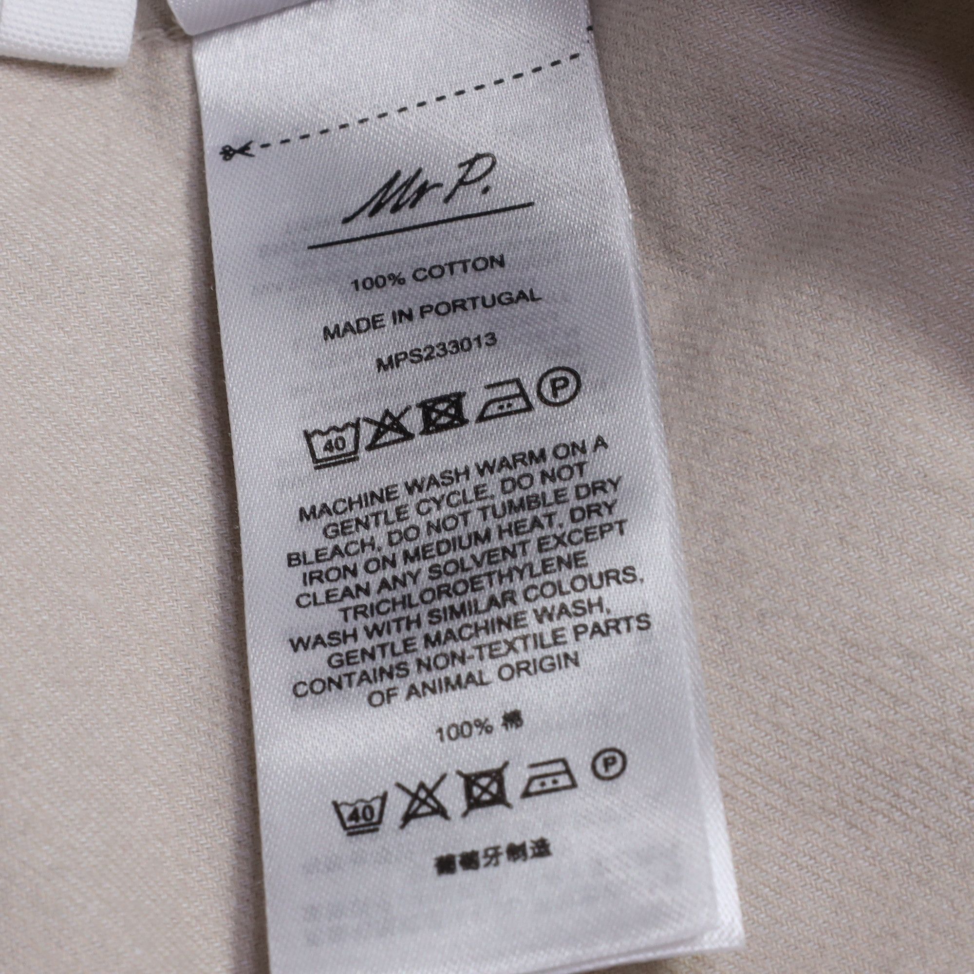 Mr P. Mr. P. Buttoned Long Sleeve Shirt with Pocket in Beige Cott Size US XL / EU 56 / 4 - 6 Thumbnail