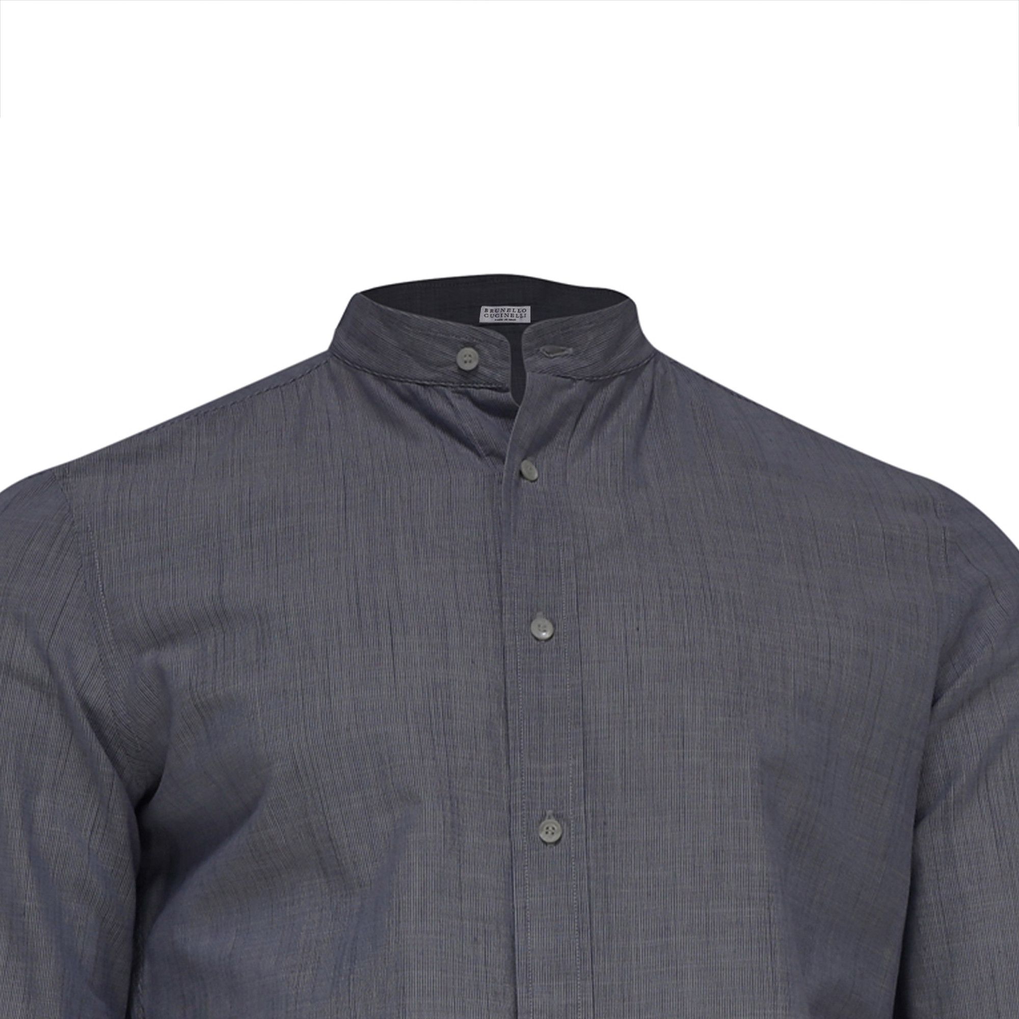 Brunello Cucinelli Brunello Cucinelli Striped Button-Down Shirt in Blue Cotton Size US XXL / EU 58 / 5 - 2 Thumbnail