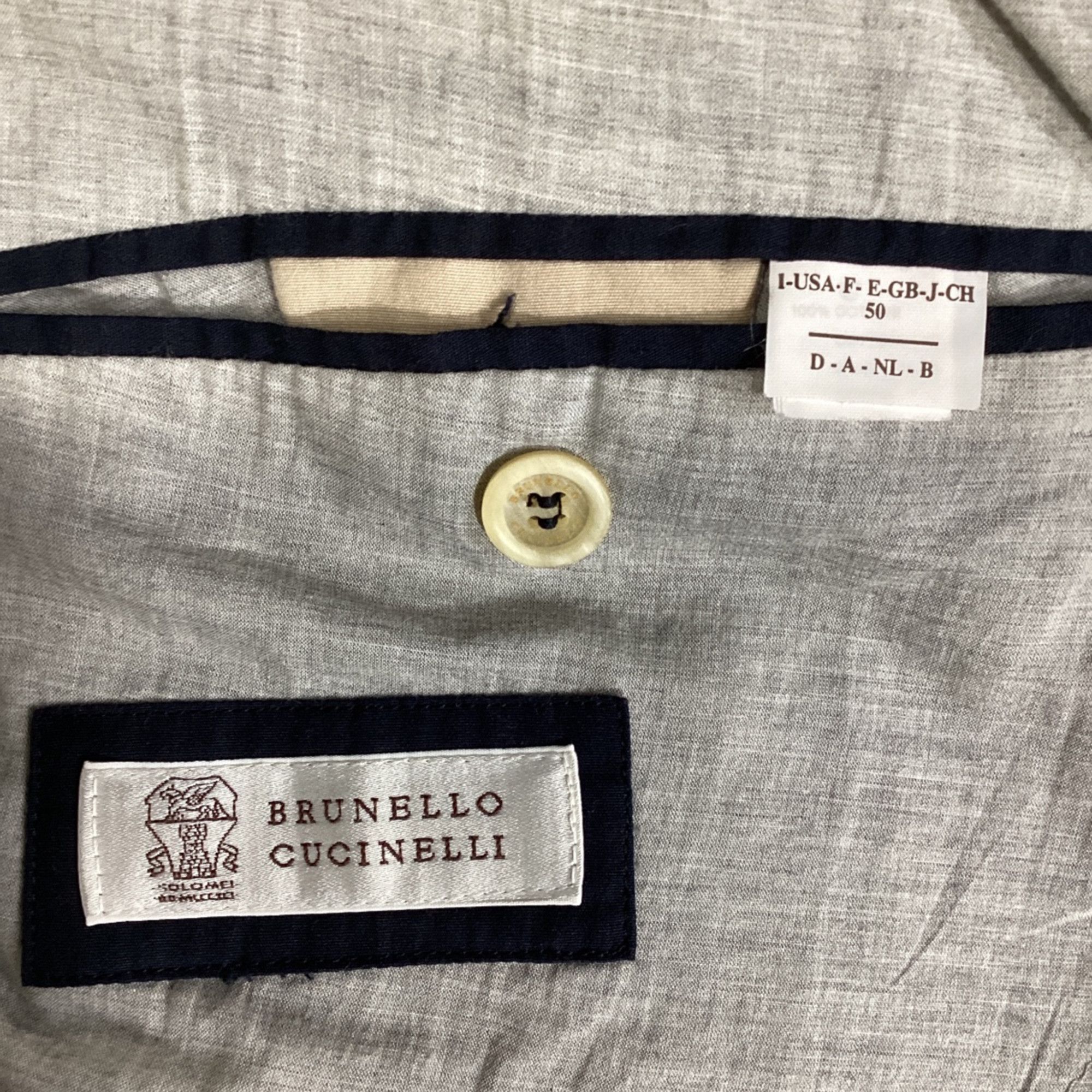 Brunello Cucinelli Brunello Cucinelli Short Coat in Beige Cotton Size US XXL / EU 58 / 5 - 5 Thumbnail