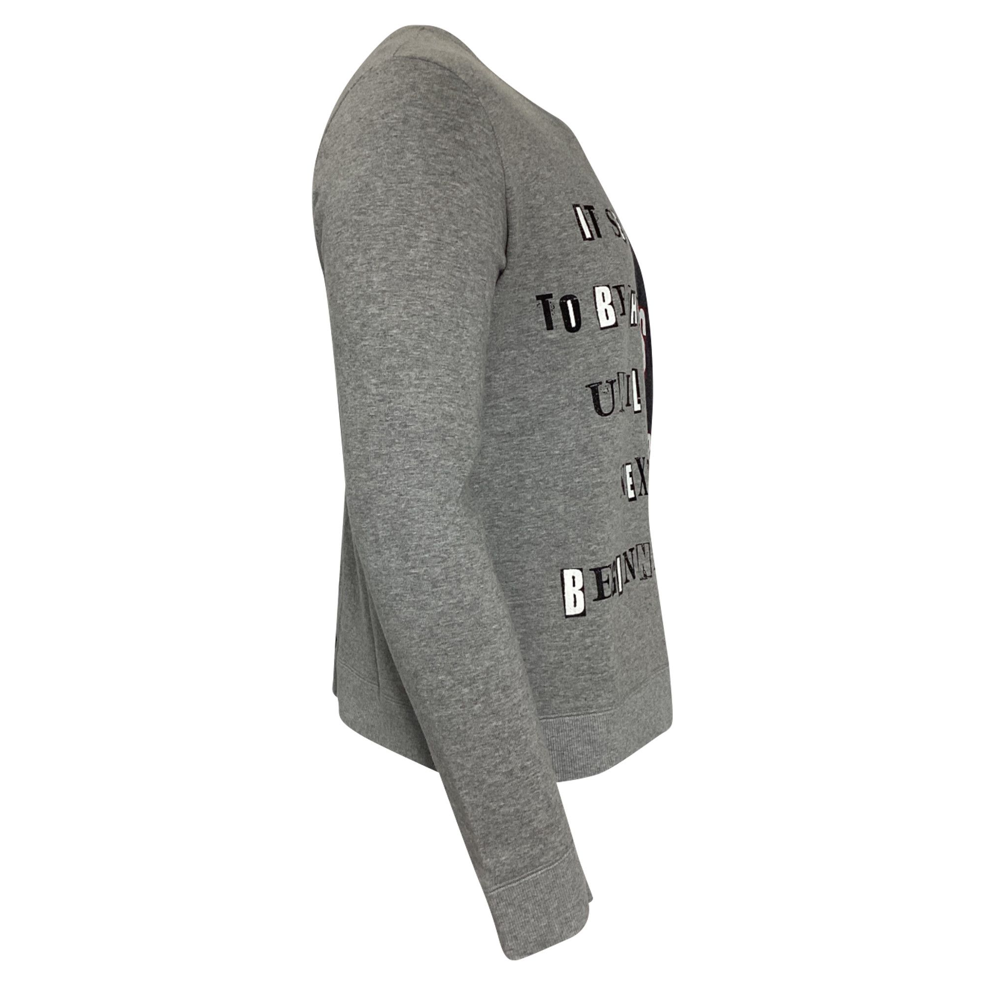 Valentino Valentino Jamie Reid Punk Poem Crew Sweatshirt in Grey Cotto Size US XL / EU 56 / 4 - 3 Thumbnail