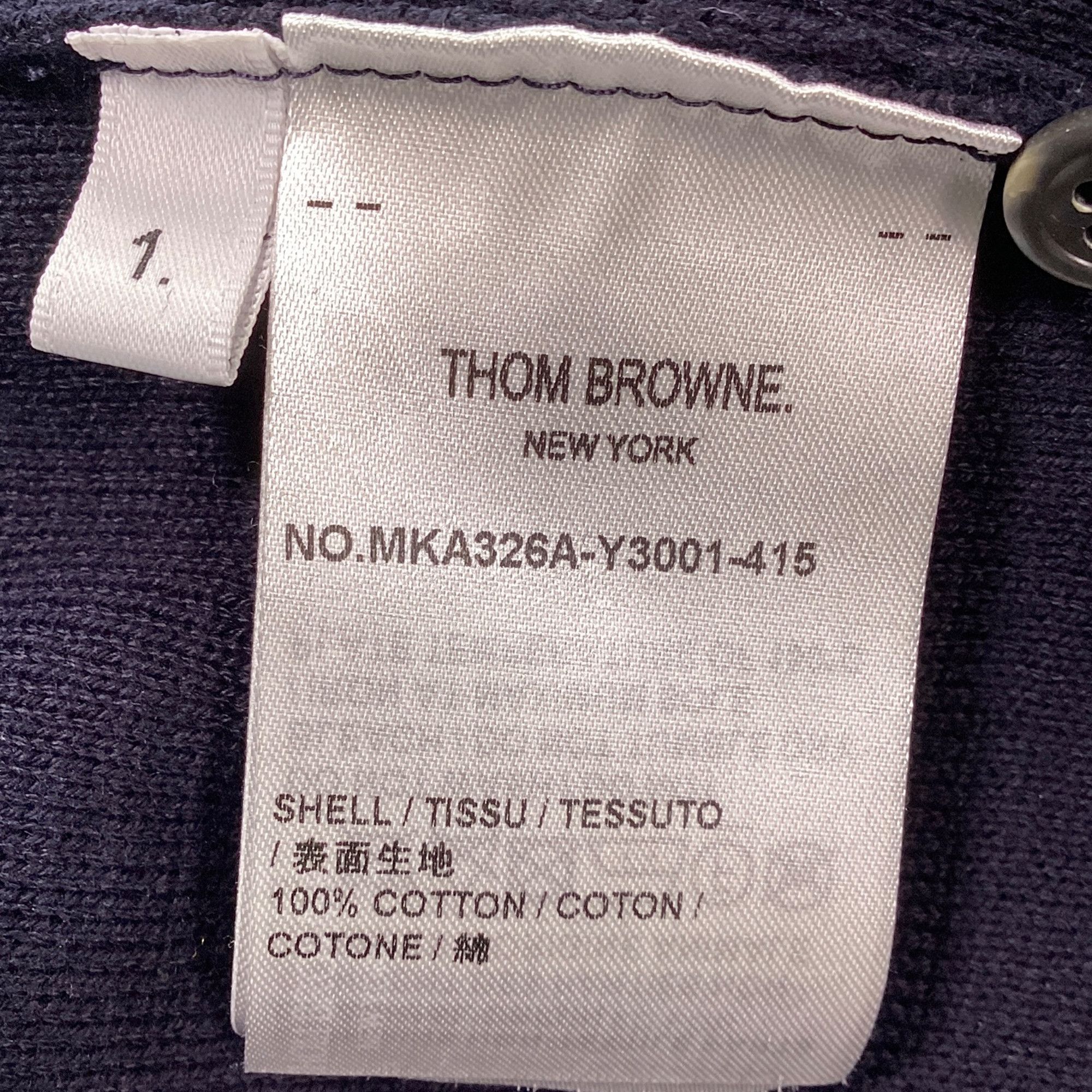 Thom Browne Thom Browne 4-Bar Loopback Crewneck Sweatshirt in Navy Cotto Size US XL / EU 56 / 4 - 4 Thumbnail