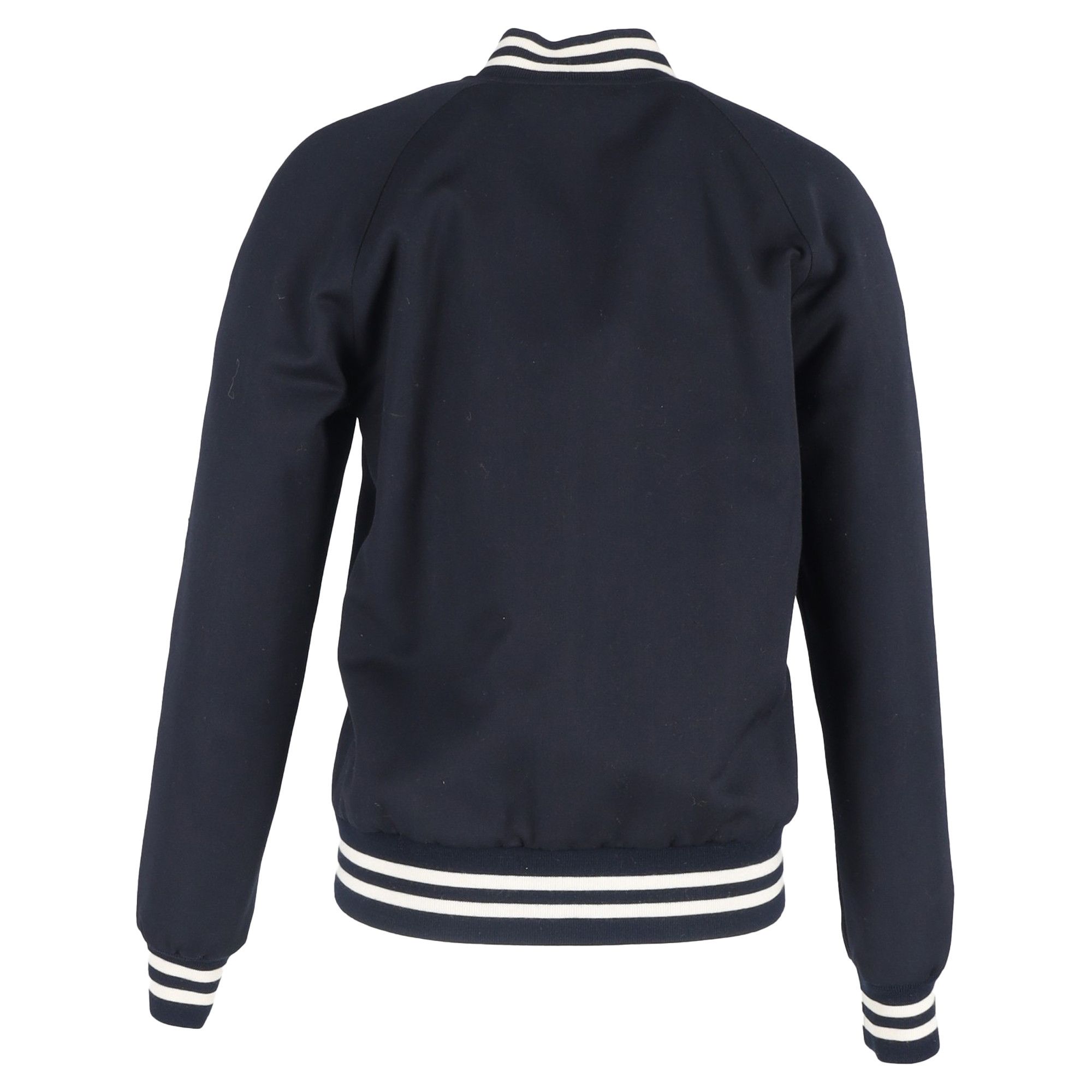 Sandro Sandro Paris Striped Varsity Jacket in Navy Blue Polyester Size US S / EU 44-46 / 1 - 3 Thumbnail