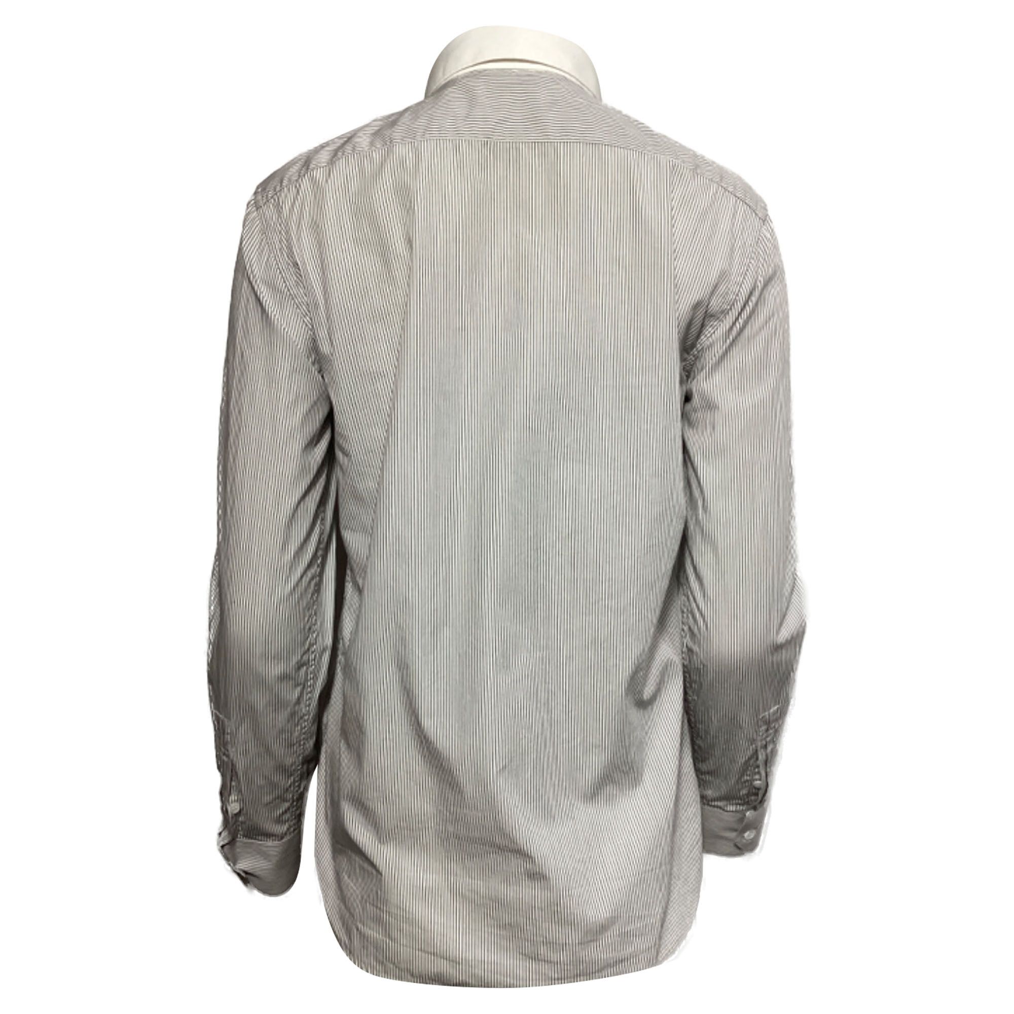 Saint Laurent Paris Saint Laurent Striped Long Sleeve Shirt in Black and White Size US XL / EU 56 / 4 - 2 Thumbnail