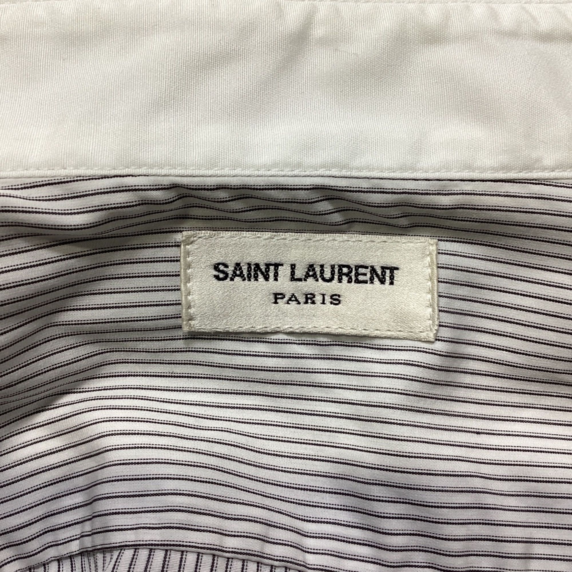 Saint Laurent Paris Saint Laurent Striped Long Sleeve Shirt in Black and White Size US XL / EU 56 / 4 - 4 Thumbnail