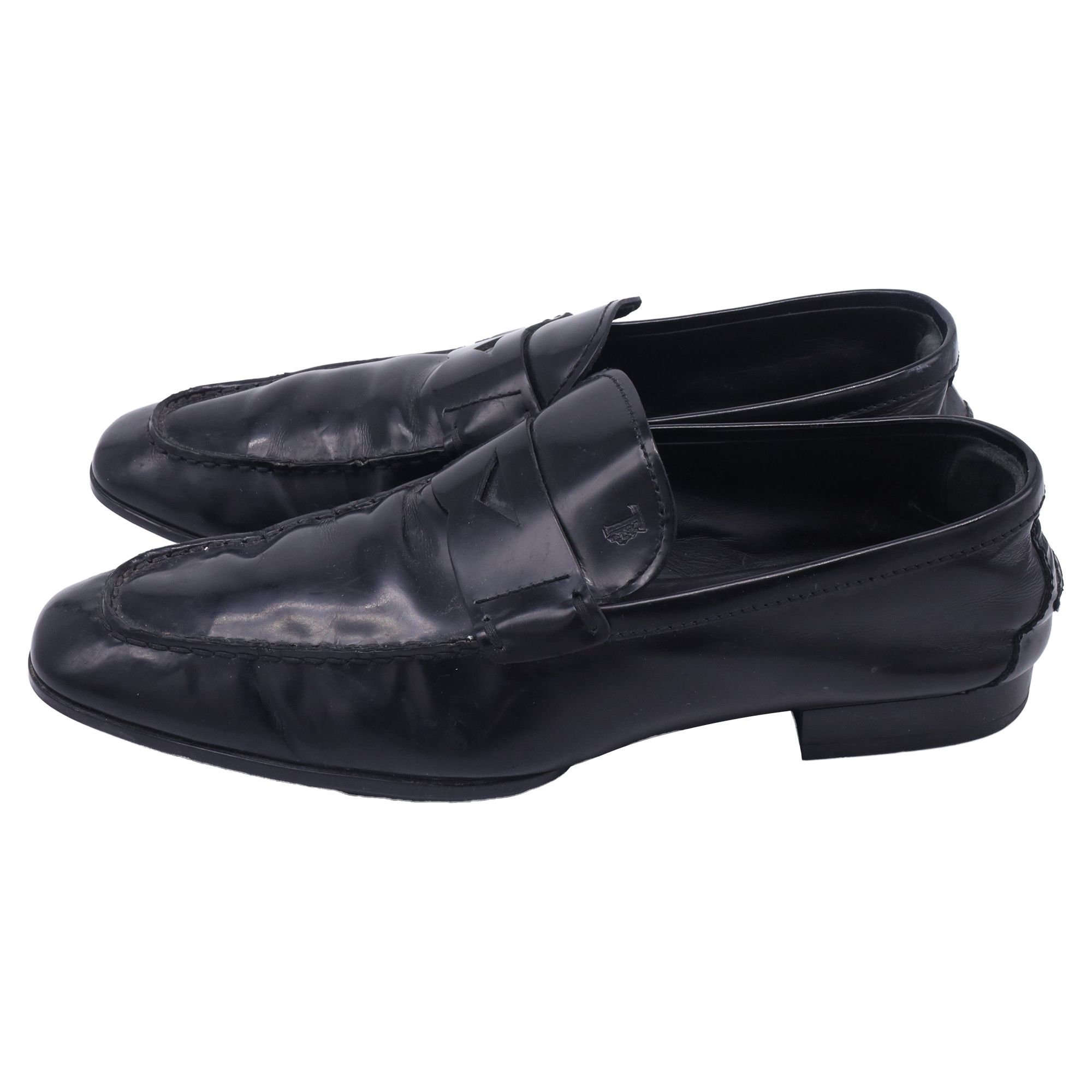 Tod's Tod's Logo-Embossed Penny Loafers in Black Leather Size US 12 / EU 45 - 3 Thumbnail