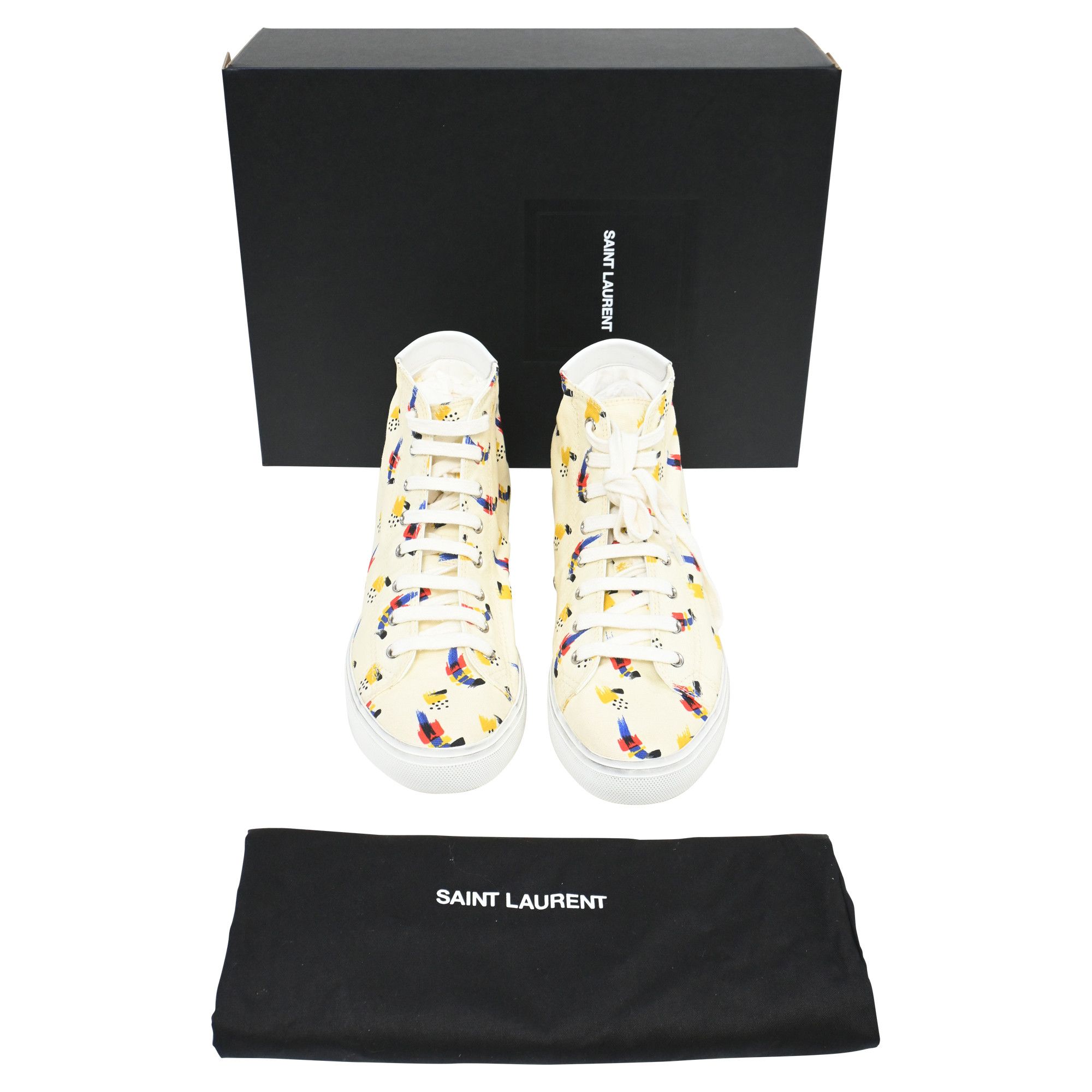 Saint Laurent Paris Saint Laurent Malibu Mid Top Sneakers in Multicolor Canvas Size US 8.5 / EU 41-42 - 10 Thumbnail