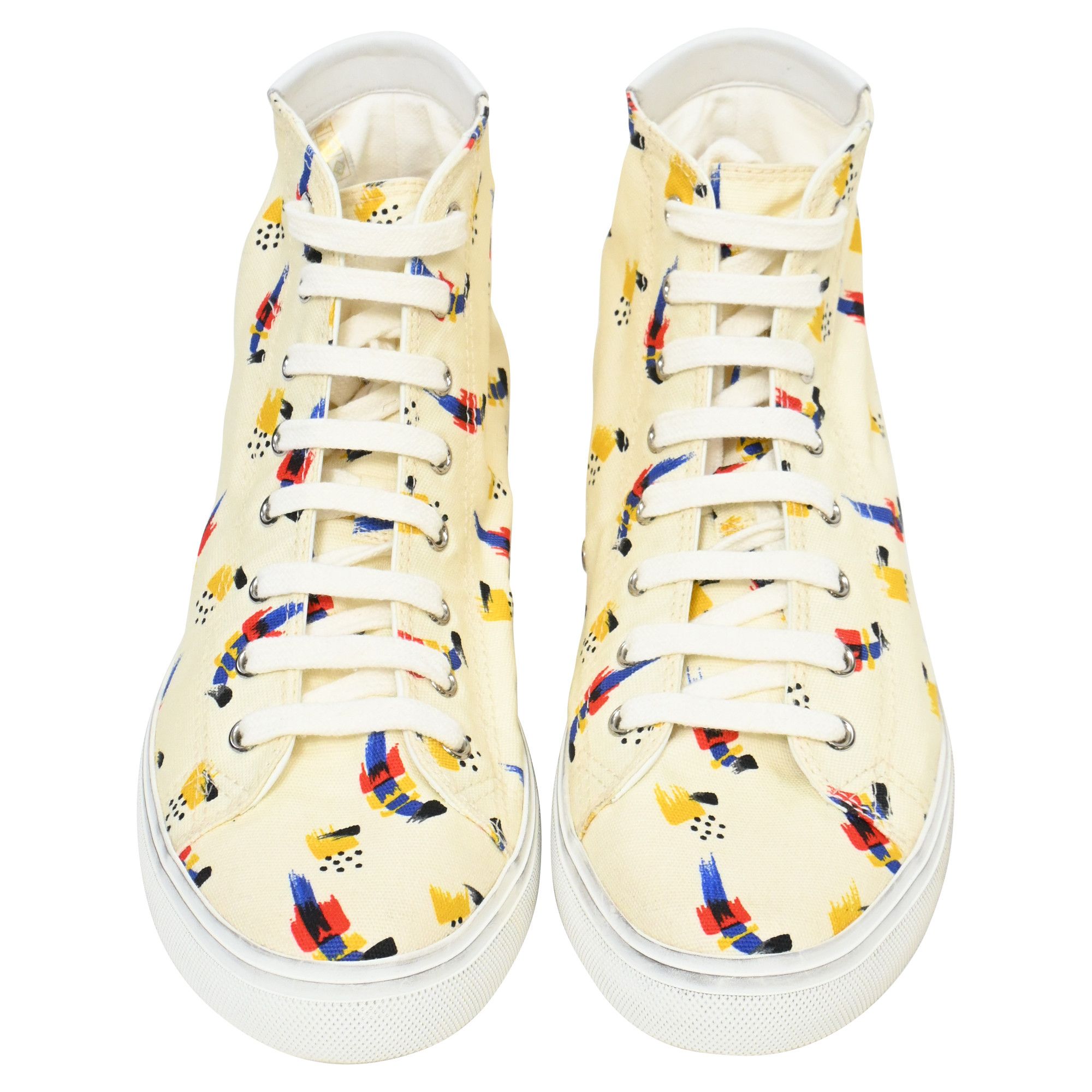 Saint Laurent Paris Saint Laurent Malibu Mid Top Sneakers in Multicolor Canvas Size US 8.5 / EU 41-42 - 5 Thumbnail