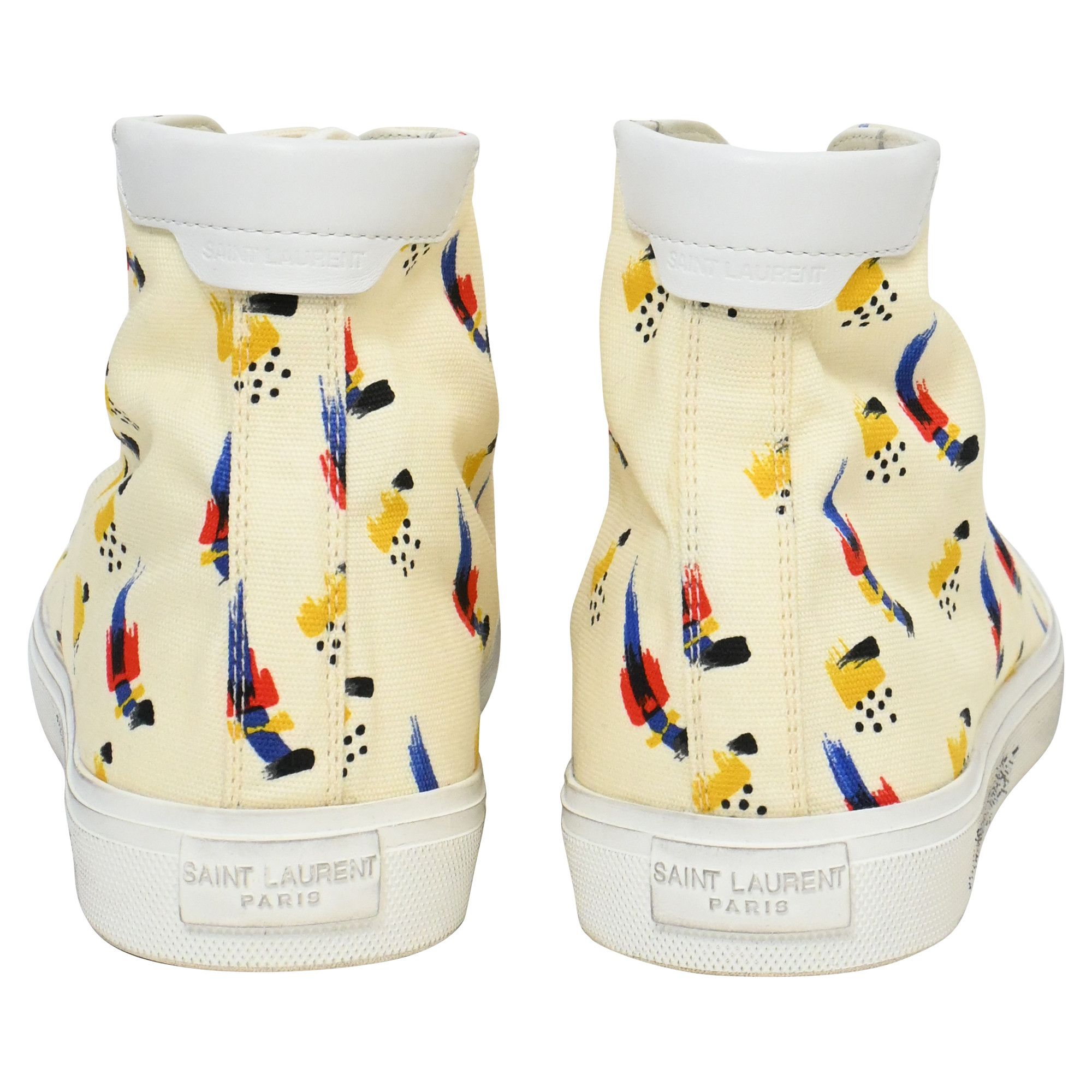 Saint Laurent Paris Saint Laurent Malibu Mid Top Sneakers in Multicolor Canvas Size US 8.5 / EU 41-42 - 3 Thumbnail