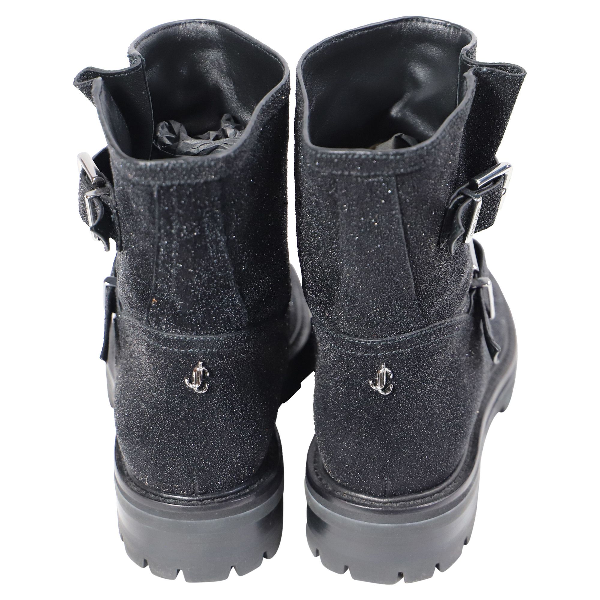 Jimmy Choo Jimmy Choo Youth II Glitter-Effect Ankle Boots in Black Glit Size US 6 / EU 39 - 3 Thumbnail