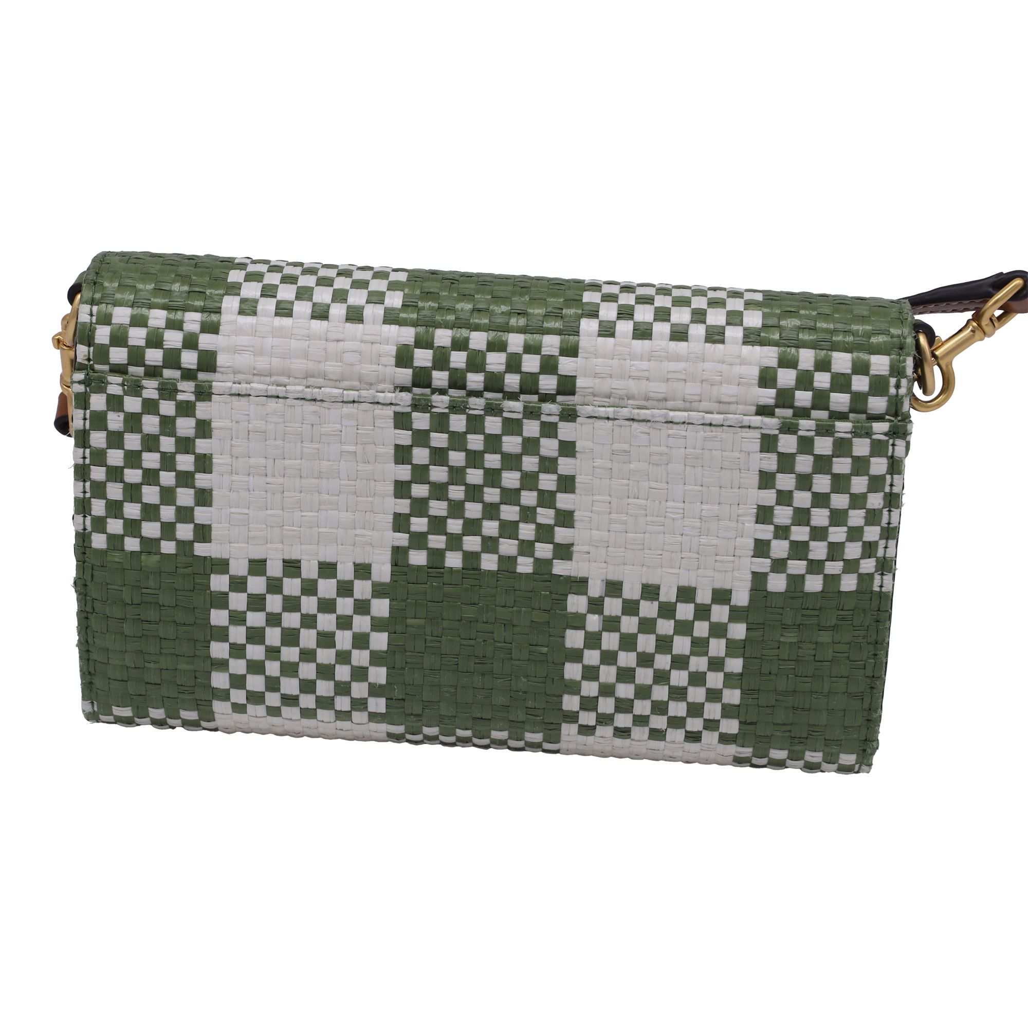 Tory Burch Tory Burch McGraw Woven Crossbody Bag in Green Leather Size ONE SIZE - 3 Thumbnail