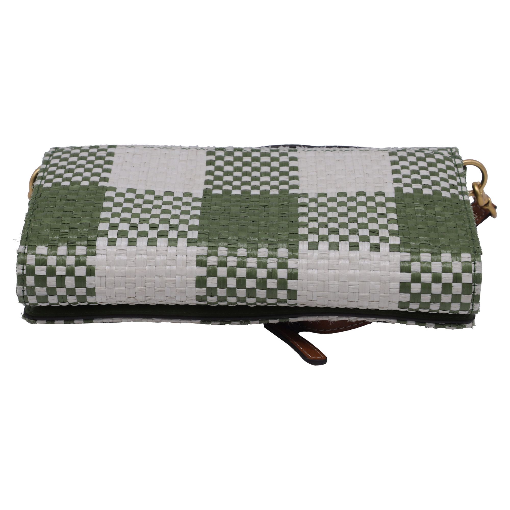 Tory Burch Tory Burch McGraw Woven Crossbody Bag in Green Leather Size ONE SIZE - 4 Thumbnail