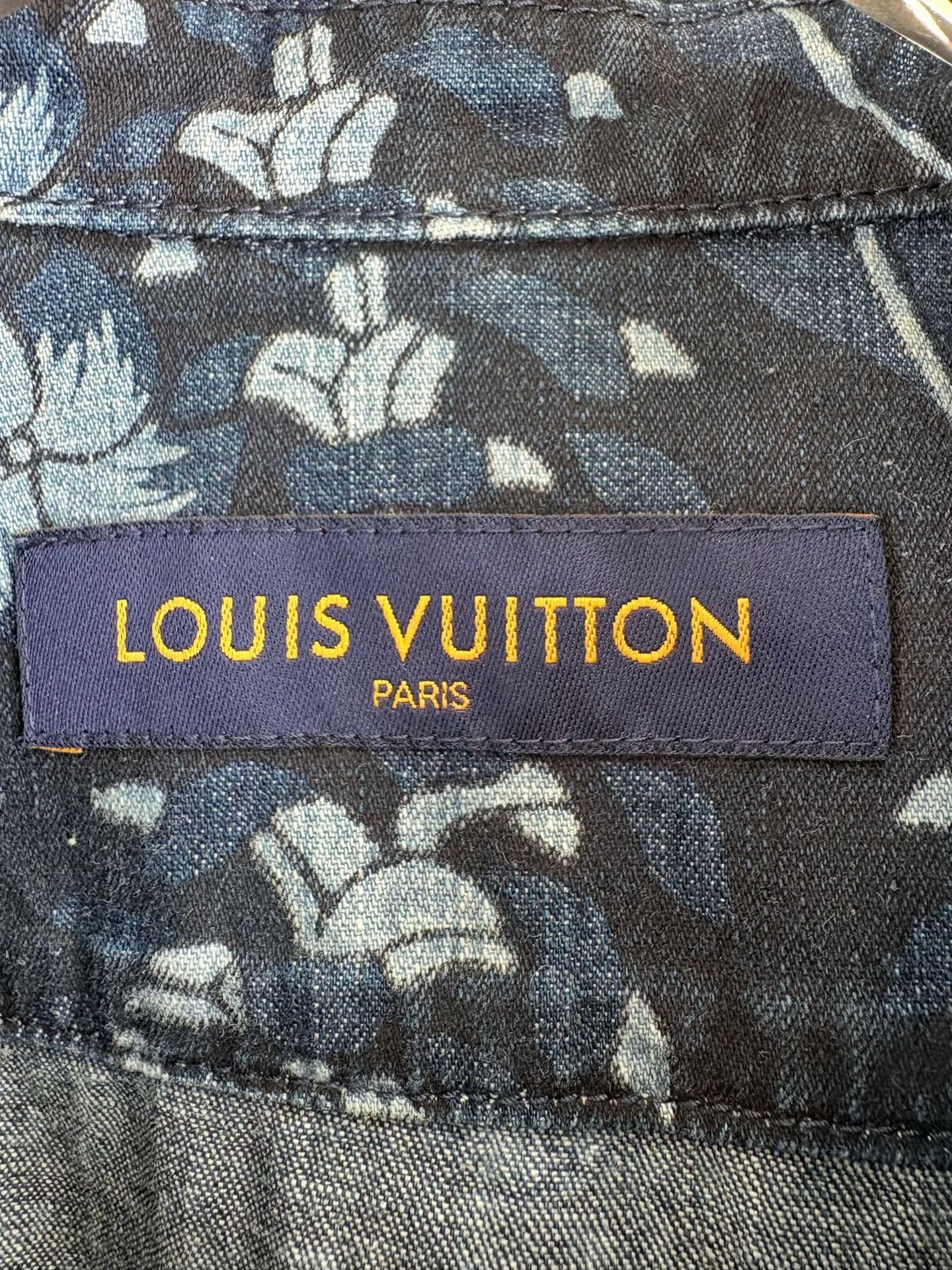 Louis Vuitton Louis Vuitton Falling Leaf Print Denim Shirt XXL Size US XXL / EU 58 / 5 - 5 Thumbnail