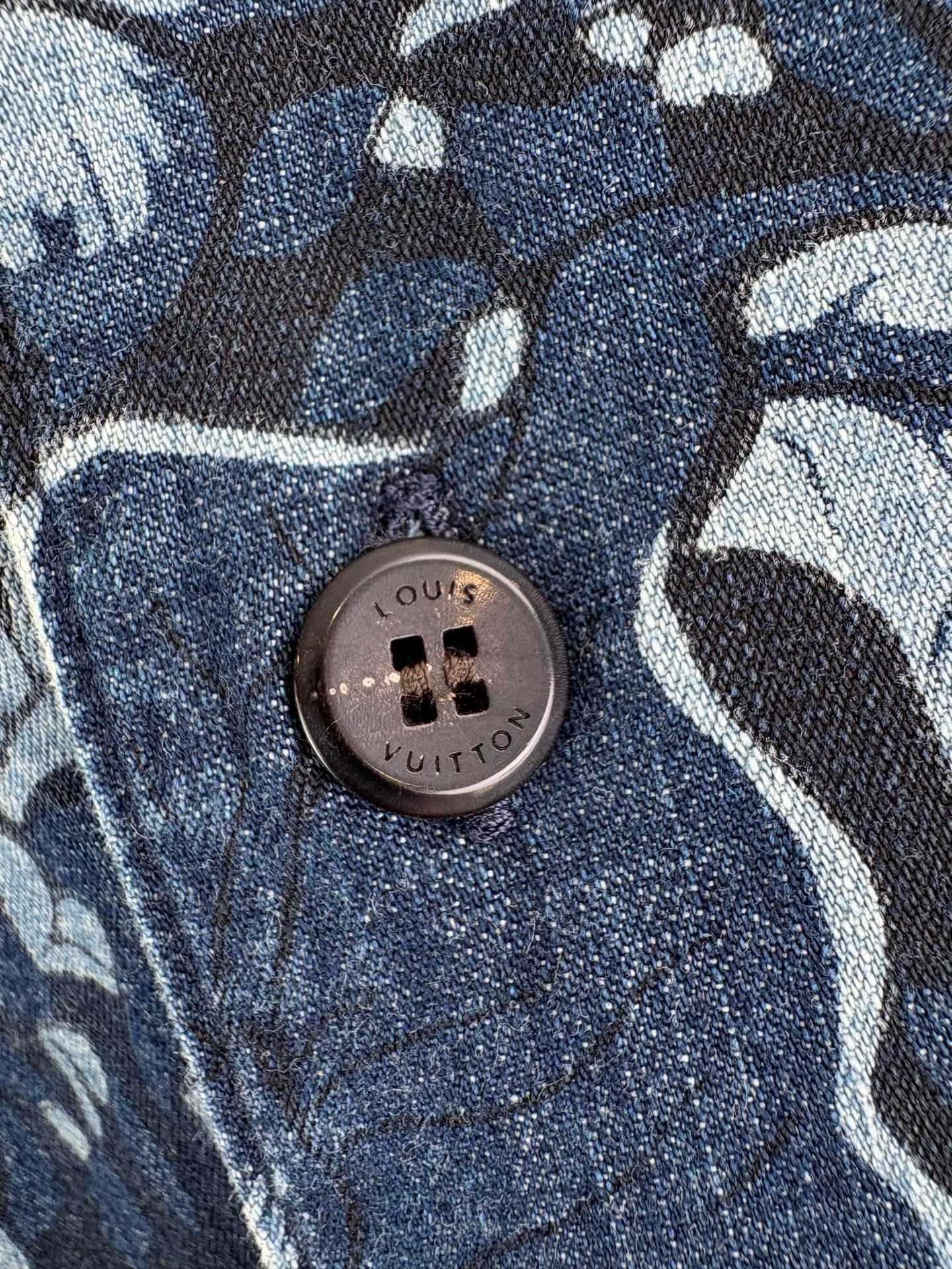 Louis Vuitton Louis Vuitton Falling Leaf Print Denim Shirt XXL Size US XXL / EU 58 / 5 - 4 Thumbnail