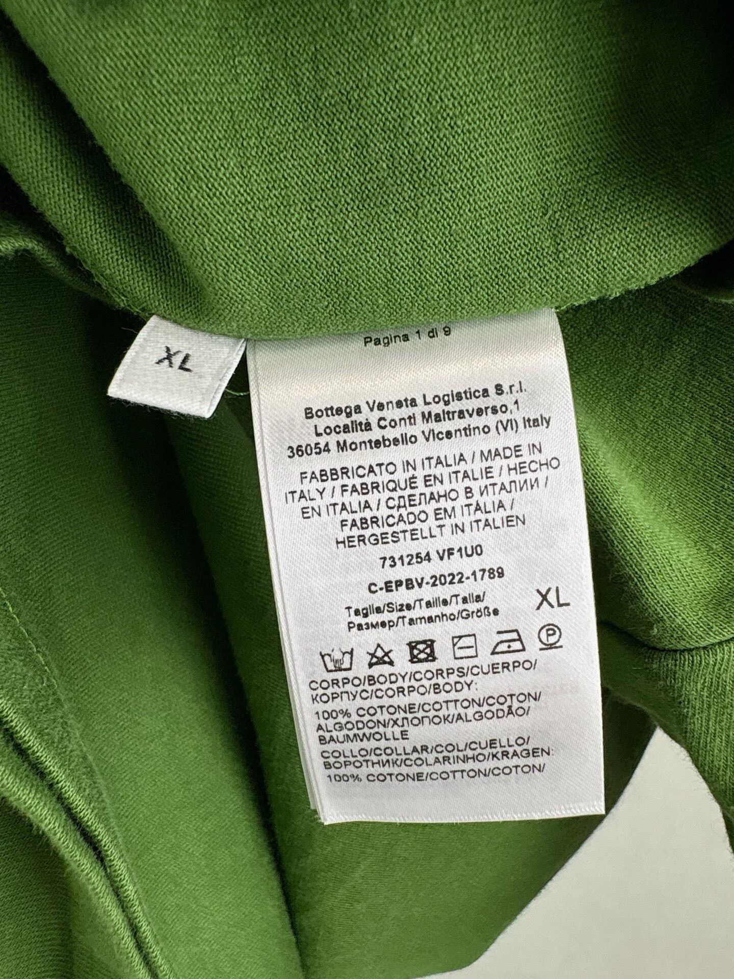 Bottega Veneta Bottega Veneta Green Cotton T-Shirt XL Size US XL / EU 56 / 4 - 5 Thumbnail