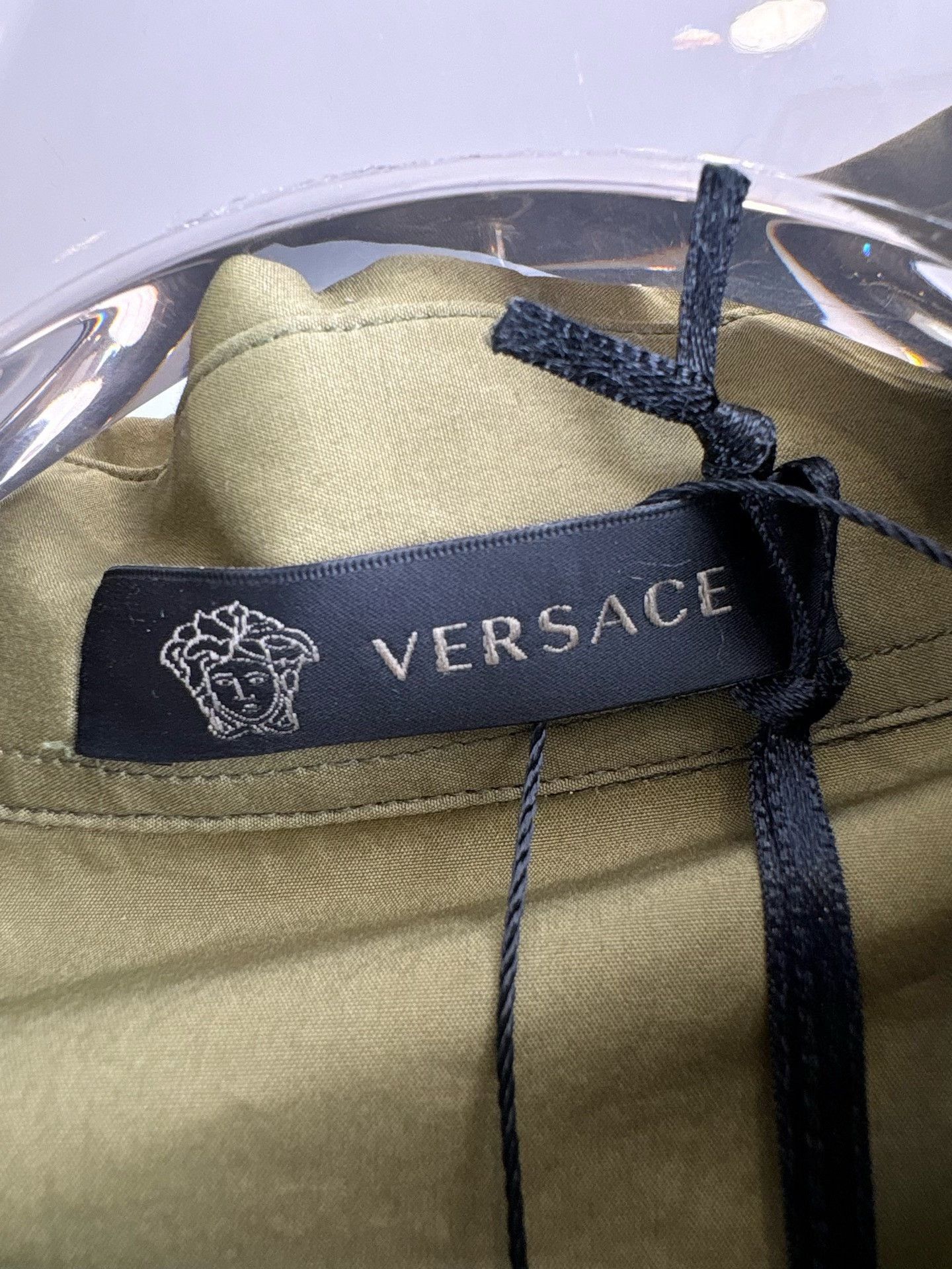 Versace Versace Olive Double Pocket Short Sleeve Shirt 39 Size US M / EU 48-50 / 2 - 4 Thumbnail