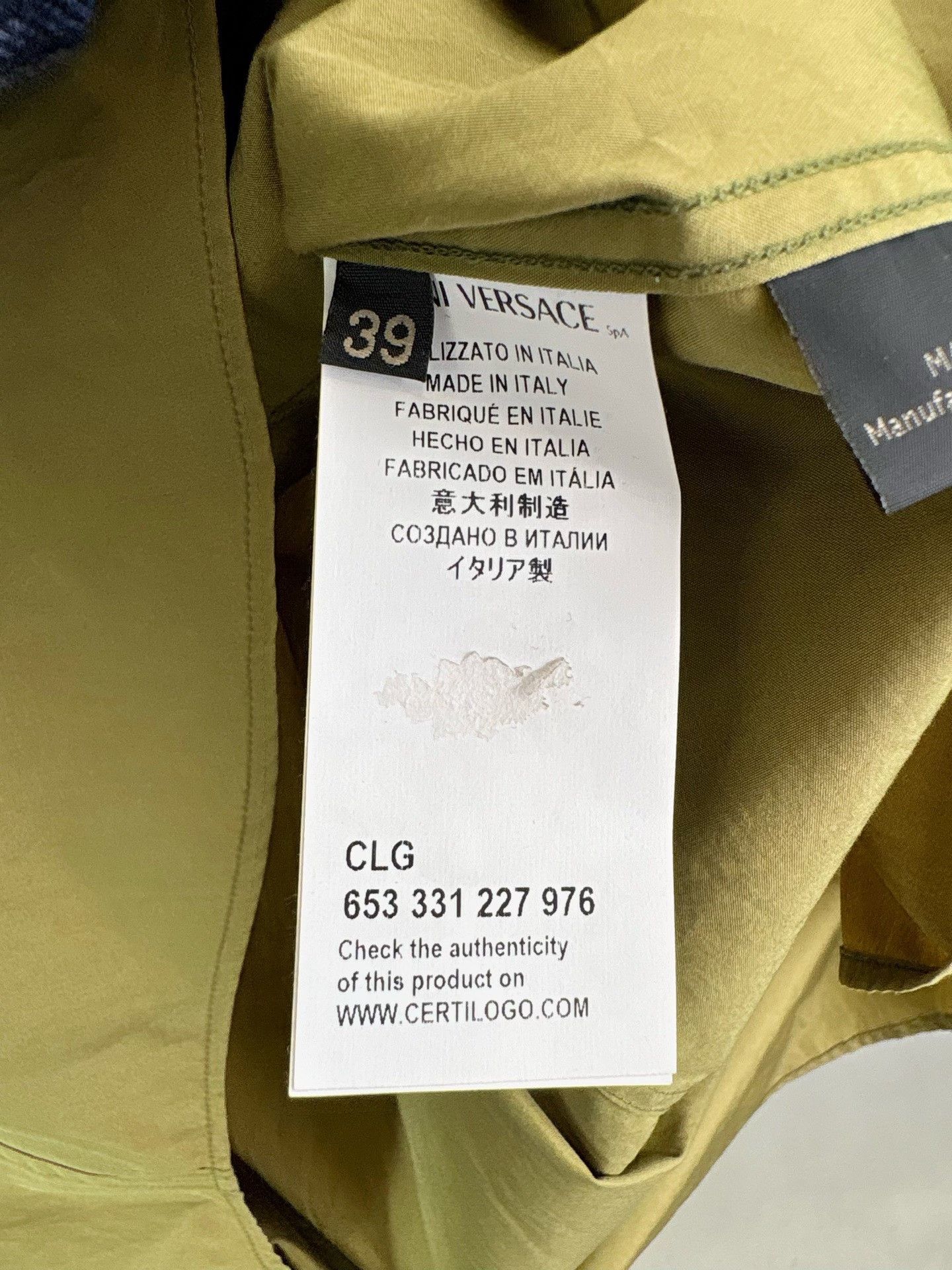 Versace Versace Olive Double Pocket Short Sleeve Shirt 39 Size US M / EU 48-50 / 2 - 5 Thumbnail