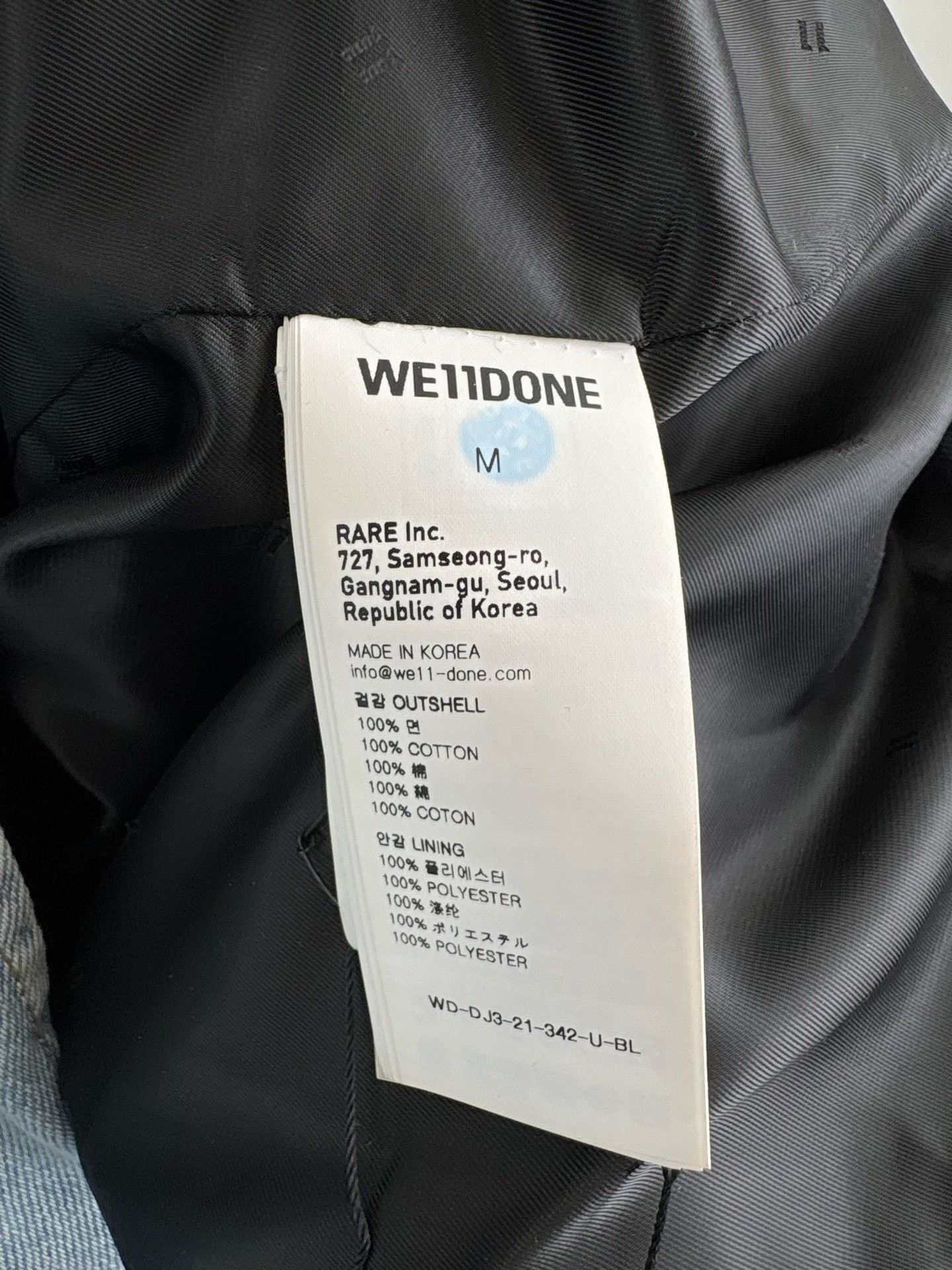 WE11DONE WE11DONE Washed Denim Blazer Jacket Size M Size US M / EU 48-50 / 2 - 6 Thumbnail
