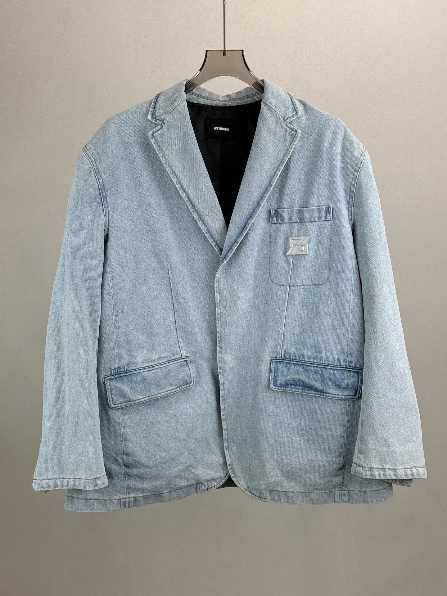 WE11DONE WE11DONE Washed Denim Blazer Jacket Size M Size US M / EU 48-50 / 2 - 2 Thumbnail