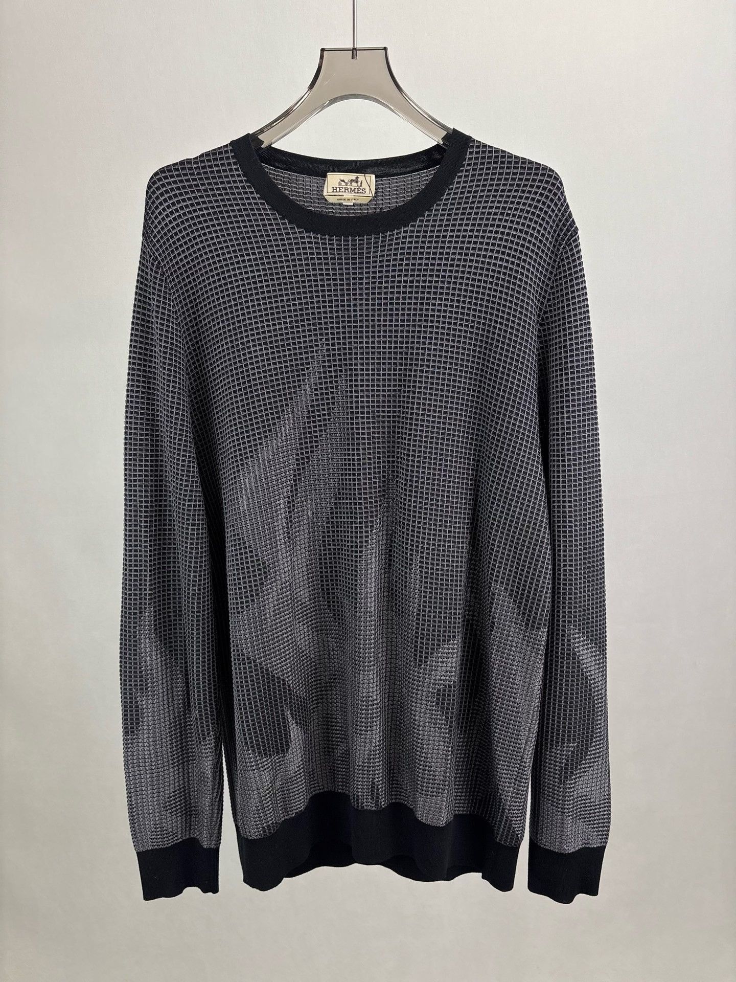 Hermes Hermes Silk Wool Grid Knit Sweater XXL Size US XXL / EU 58 / 5 - 2 Thumbnail