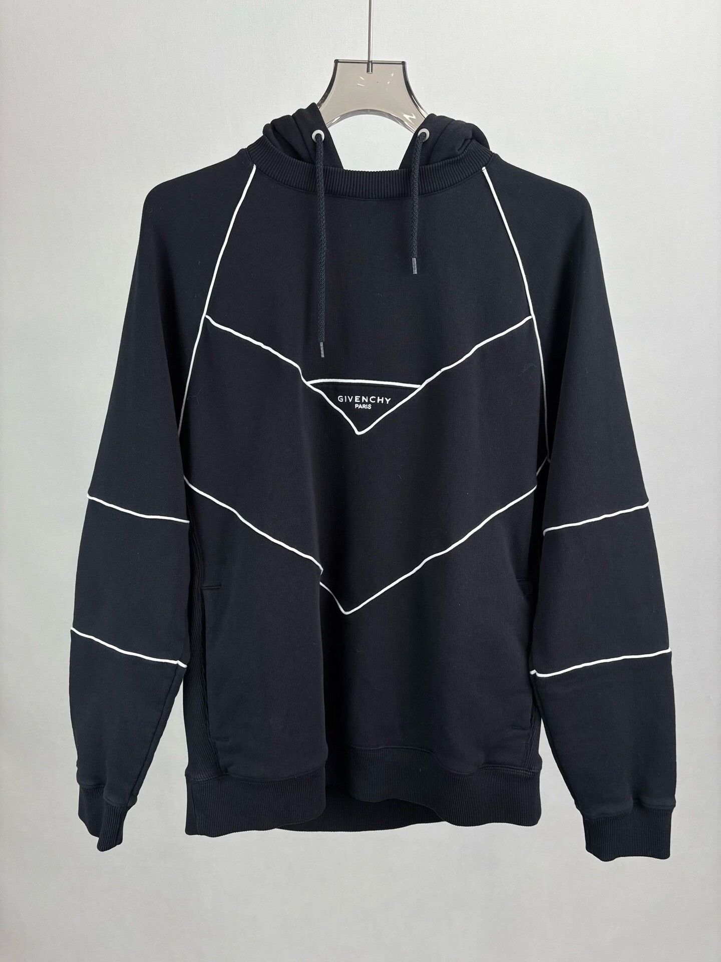 Givenchy Givenchy White Piping Logo Hoodie Size M Size US M / EU 48-50 / 2 - 2 Thumbnail