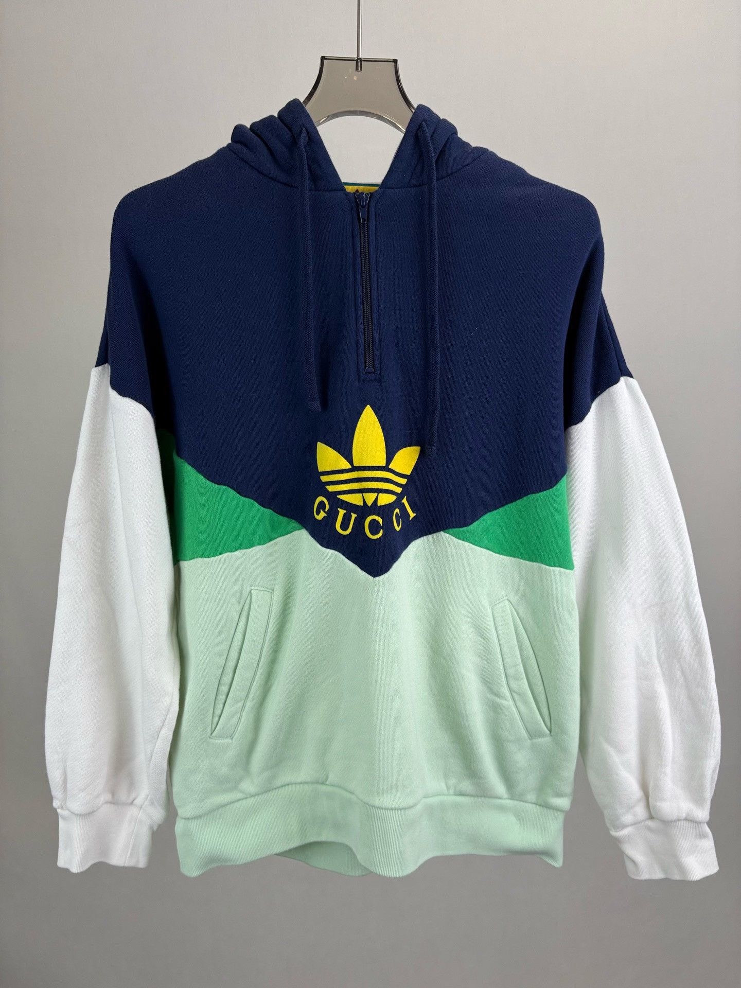 Gucci Gucci x Adidas Colorblock Half-Zip Hoodie Size L Size US L / EU 52-54 / 3 - 2 Thumbnail
