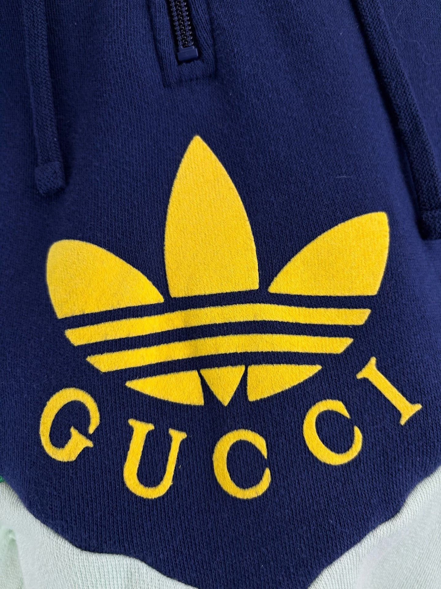 Gucci Gucci x Adidas Colorblock Half-Zip Hoodie Size L Size US L / EU 52-54 / 3 - 4 Thumbnail