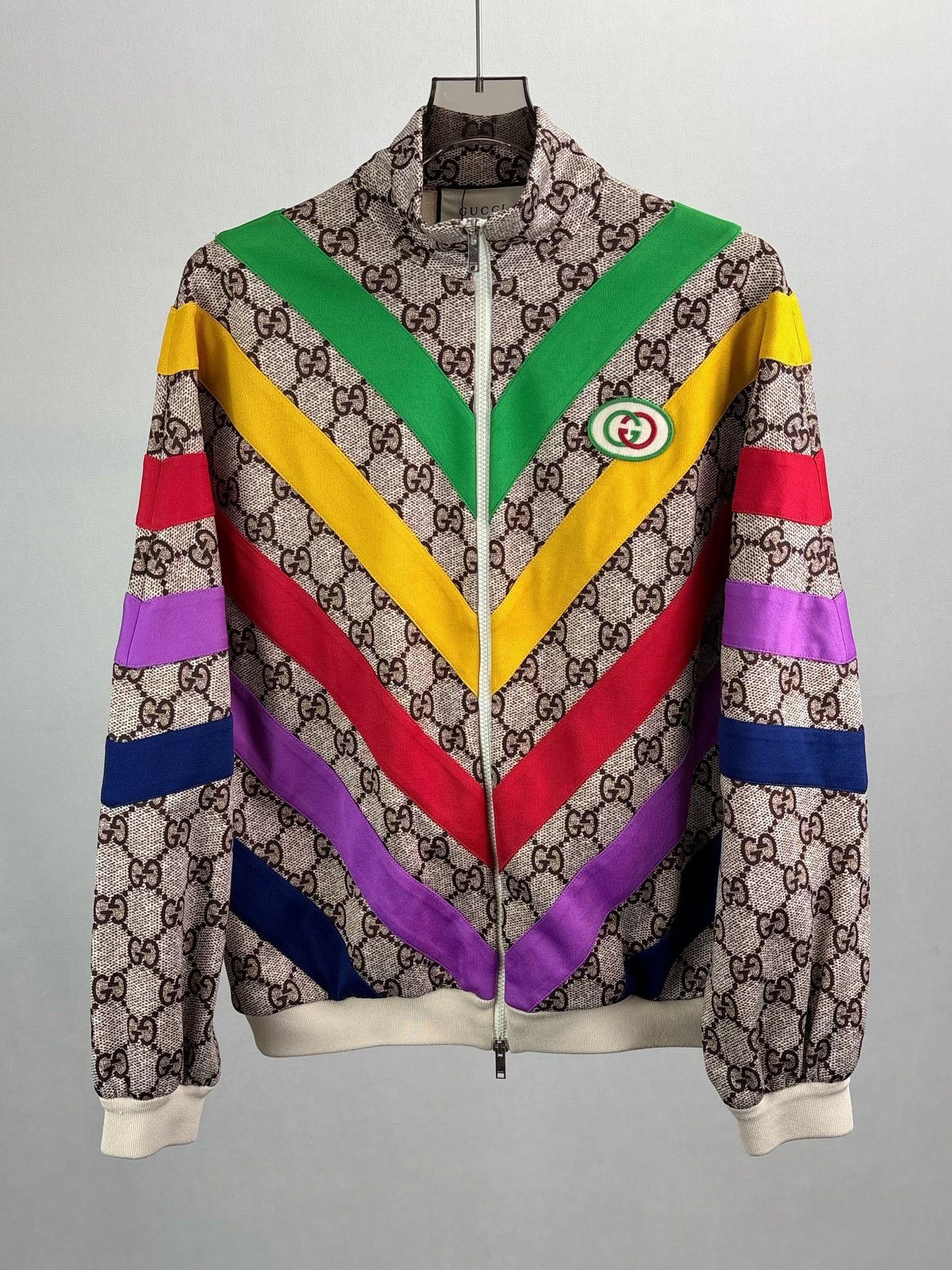 Gucci Gucci GG Monogram Multi Stripe Zip Jacket M Size US M / EU 48-50 / 2 - 2 Thumbnail