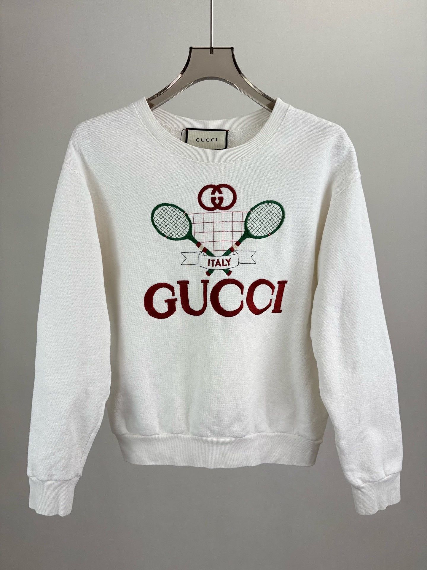 Gucci Gucci Tennis Racket Embroidery Sweatshirt XS Size US XS / EU 42 / 0 - 2 Thumbnail