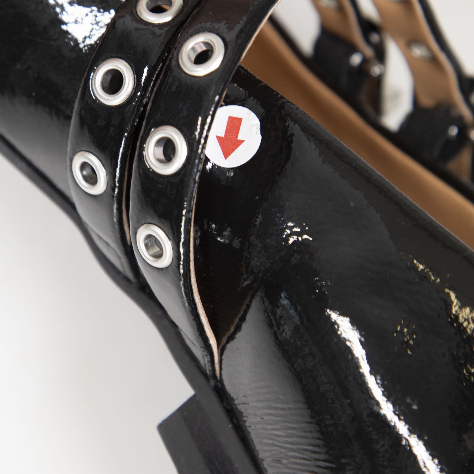 Ganni Black Vegan Patent Leather Pointed Flats Size US 5 / IT 35 - 8 Thumbnail