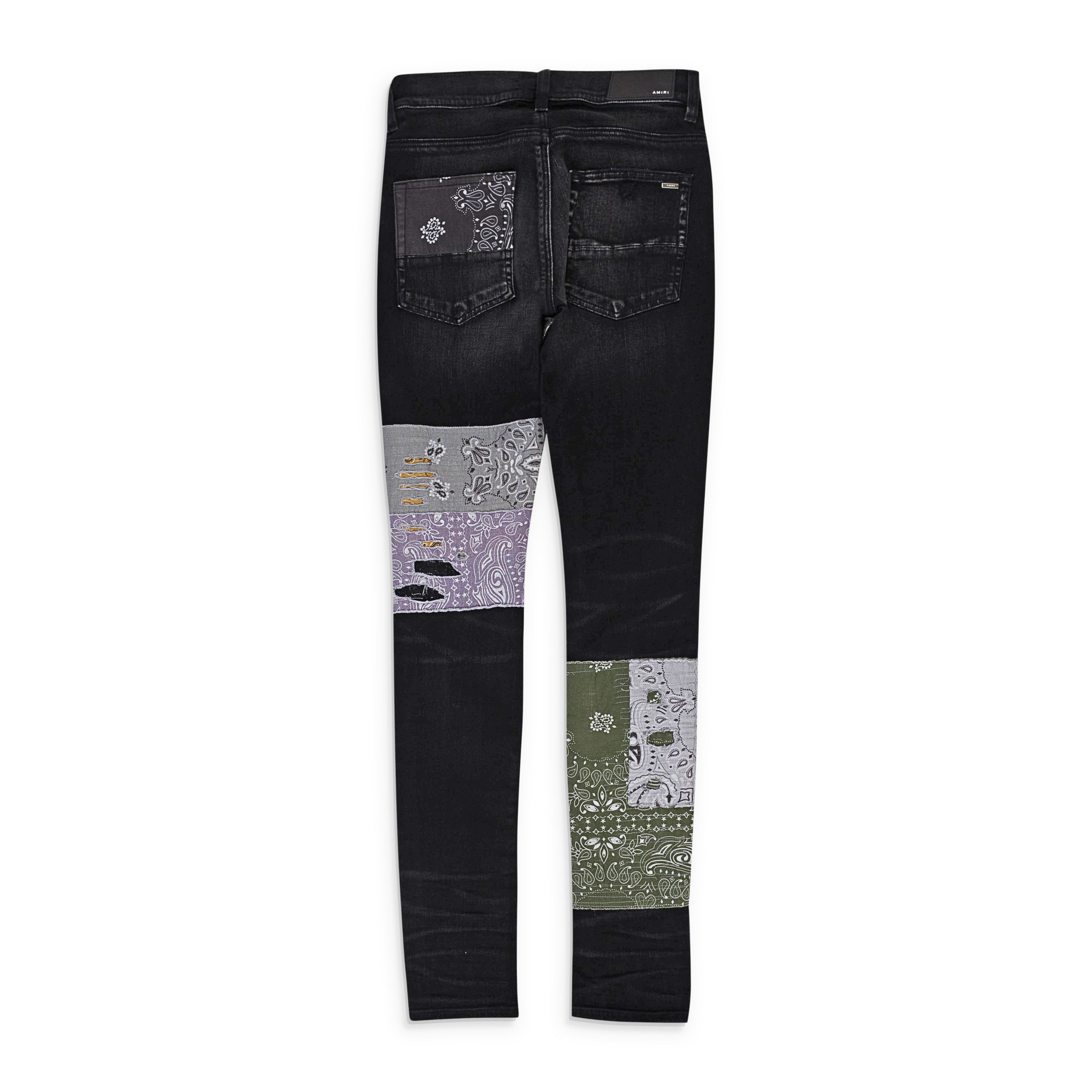 Amiri Amiri BANDANA ART PATCH AGED BLACK JEANS Size 33 Size US 33 - 2 Thumbnail
