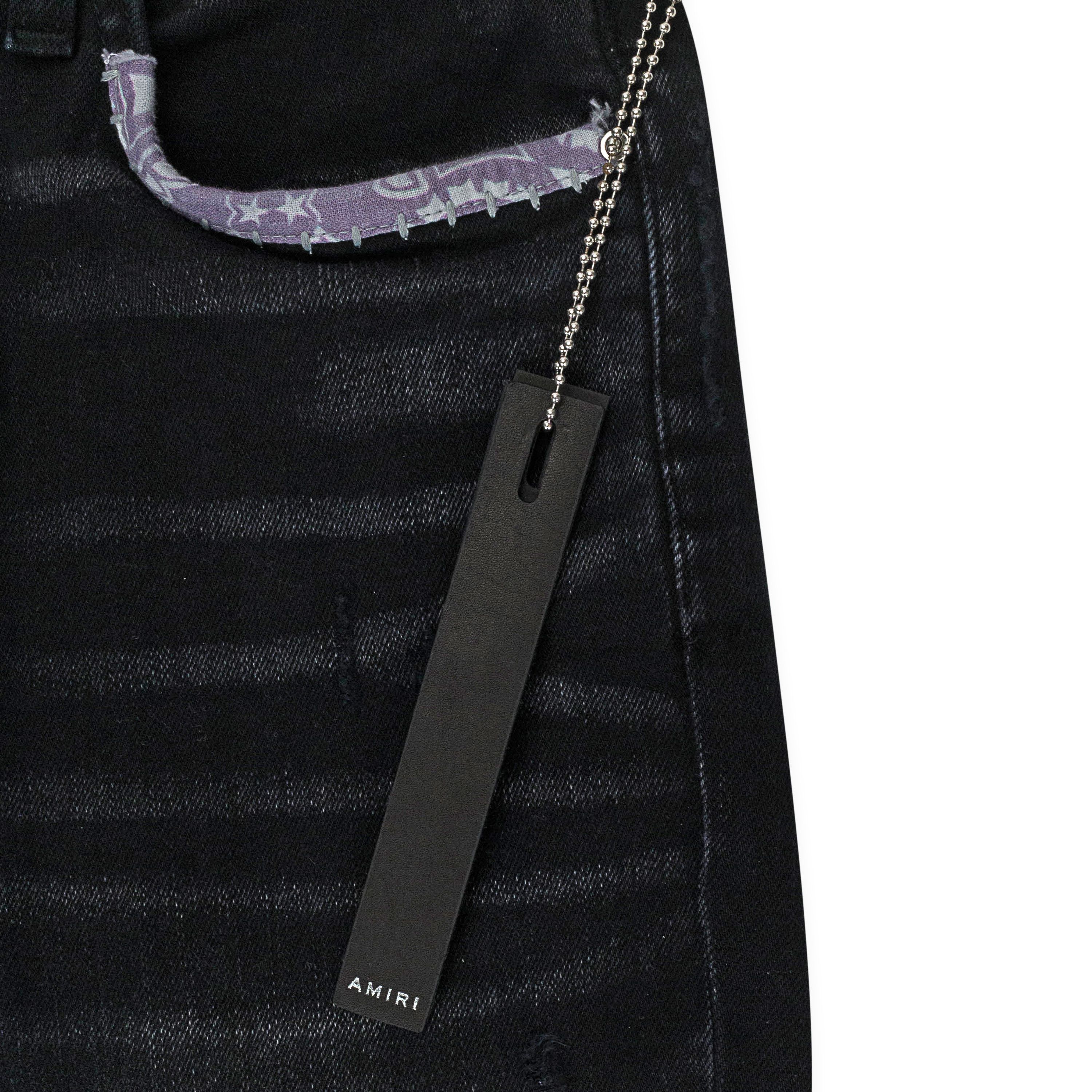 Amiri Amiri BANDANA ART PATCH AGED BLACK JEANS Size 33 Size US 33 - 5 Thumbnail