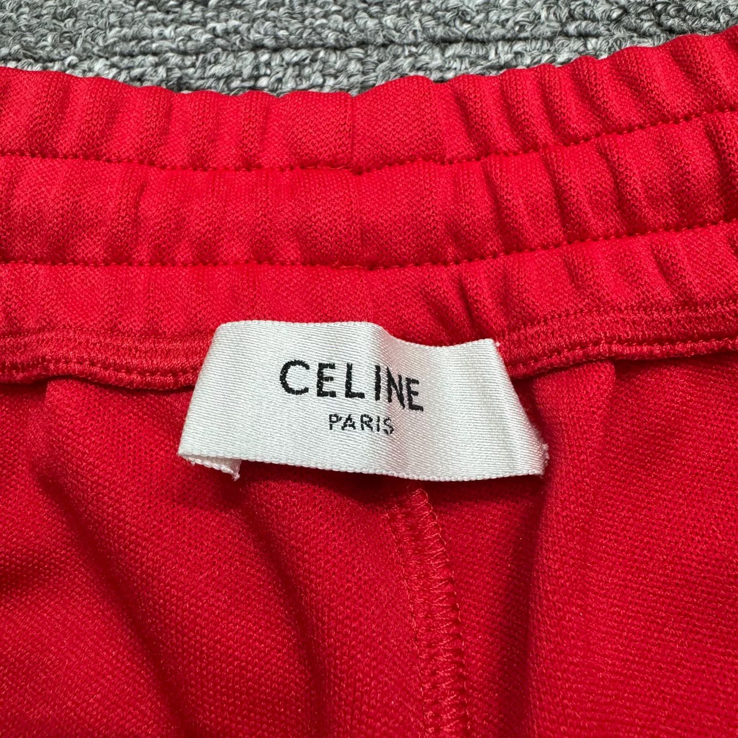 Celine Celine Red Wide-Leg Logo Sweatpants Size 34 Size US 34 / EU 50 - 3 Thumbnail