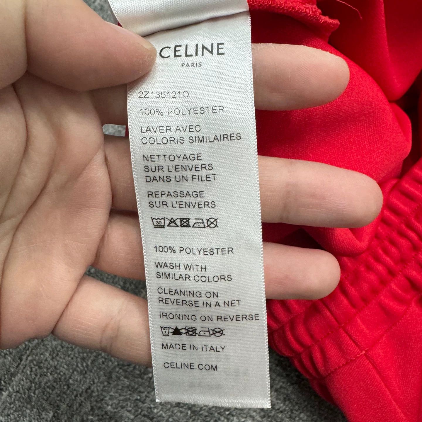 Celine Celine Red Wide-Leg Logo Sweatpants Size 34 Size US 34 / EU 50 - 4 Thumbnail