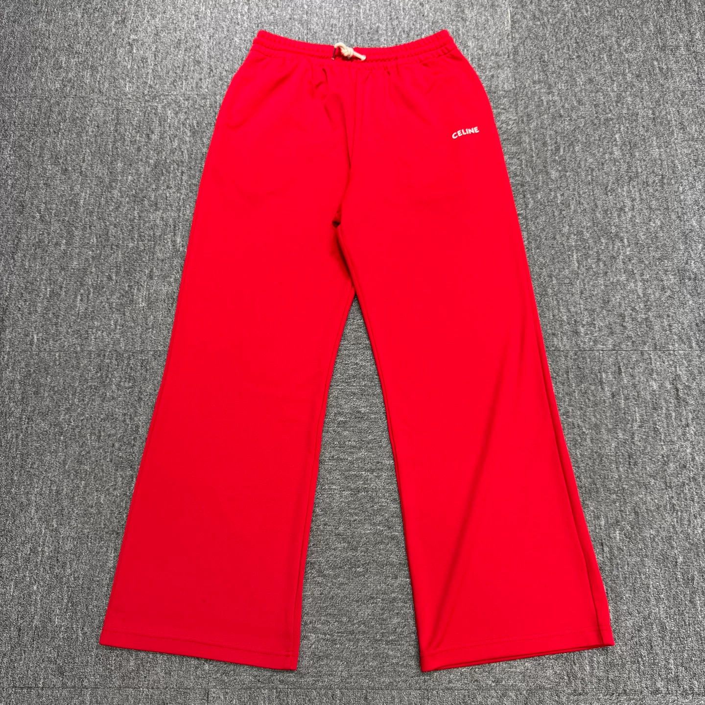 Celine Celine Red Wide-Leg Logo Sweatpants Size 34 Size US 34 / EU 50 - 2 Thumbnail