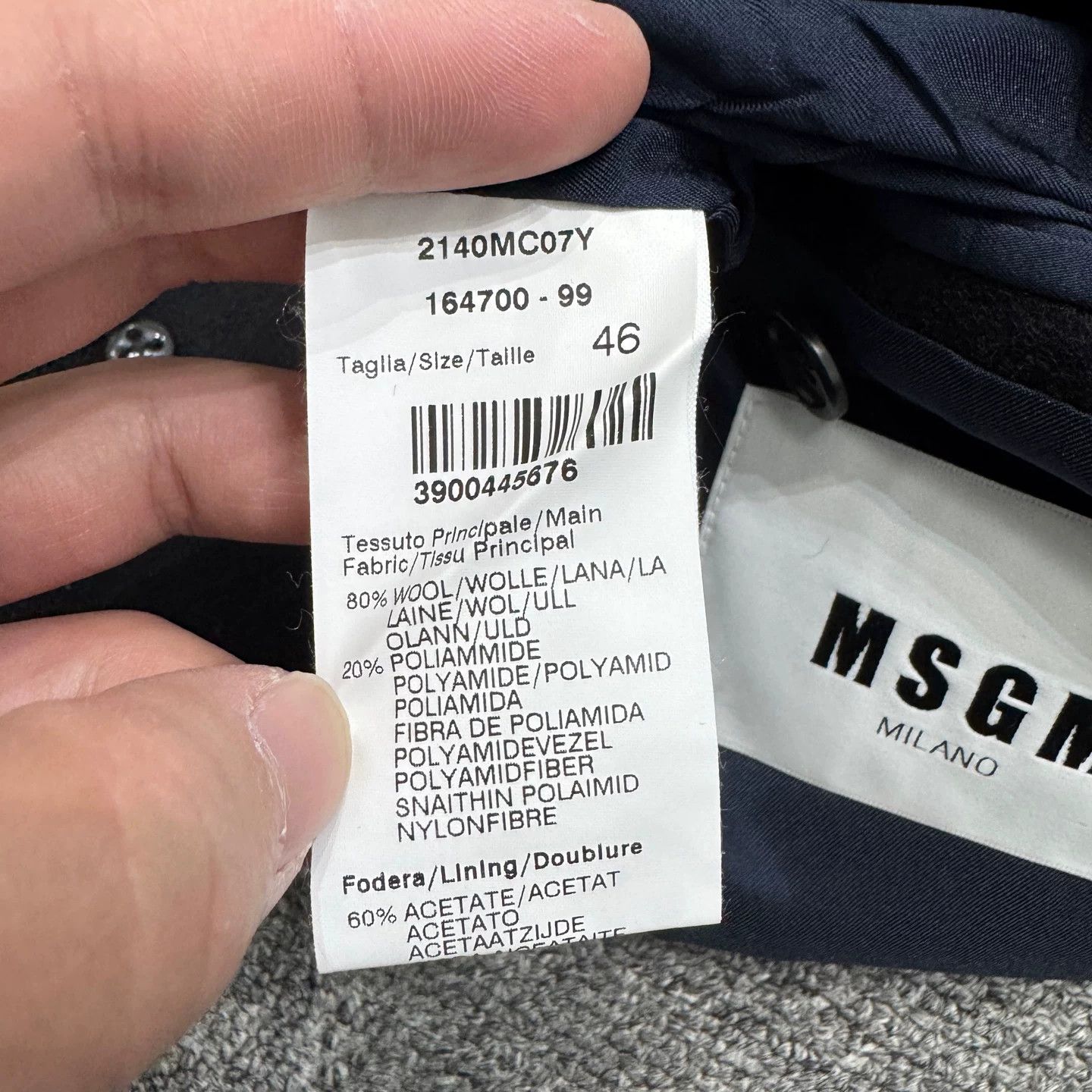 MSGM MSGM Blue M Logo Wool Coat Size 46 Size US S / EU 44-46 / 1 - 4 Thumbnail