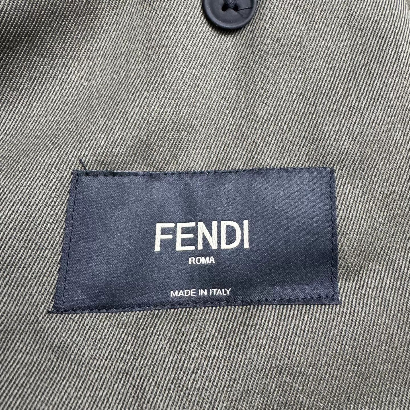 Fendi Fendi Olive Patch Wool Blend Blazer 36R Size 36R - 3 Thumbnail