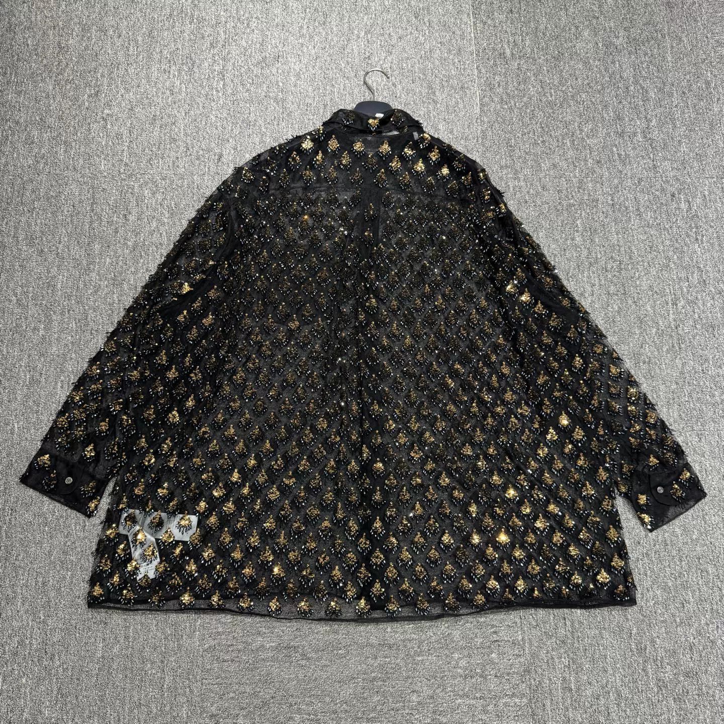Dior Dior Sequin Embroidery Mesh Shirt 41 L Size US L / EU 52-54 / 3 - 6 Thumbnail