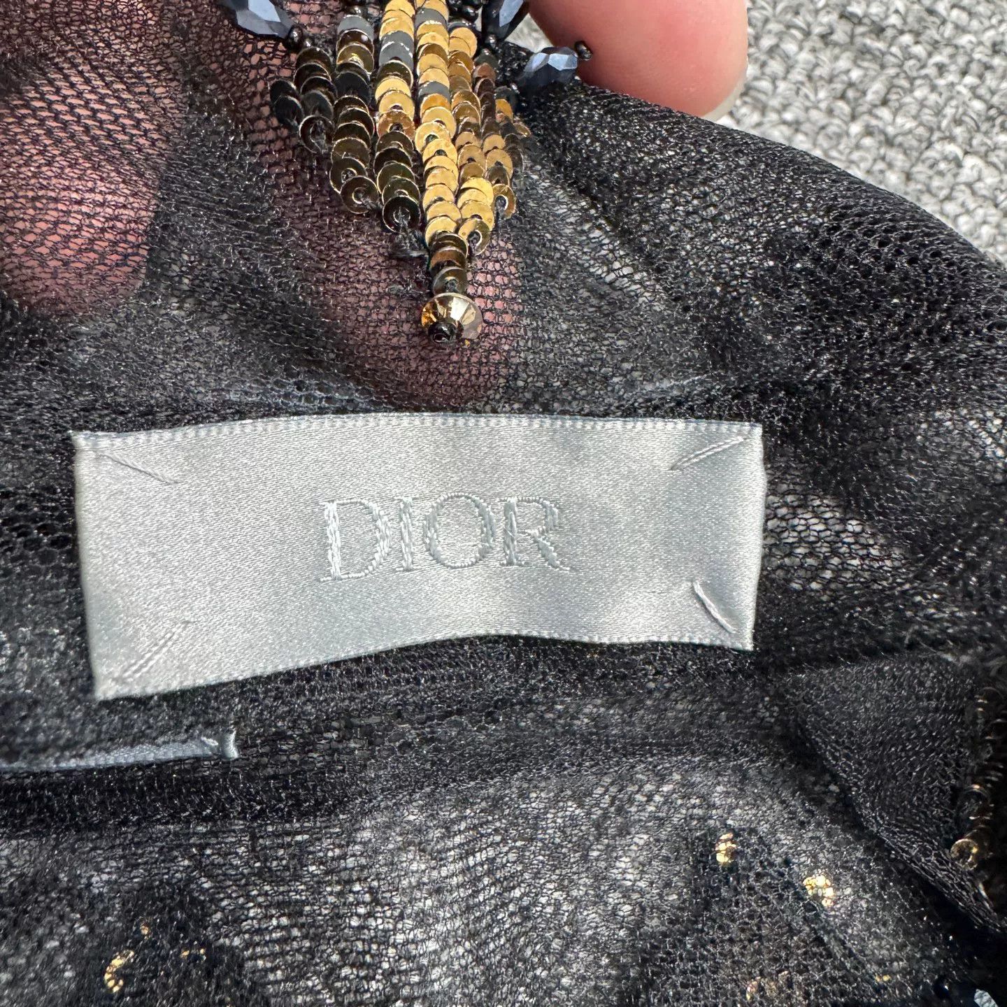 Dior Dior Sequin Embroidery Mesh Shirt 41 L Size US L / EU 52-54 / 3 - 3 Thumbnail