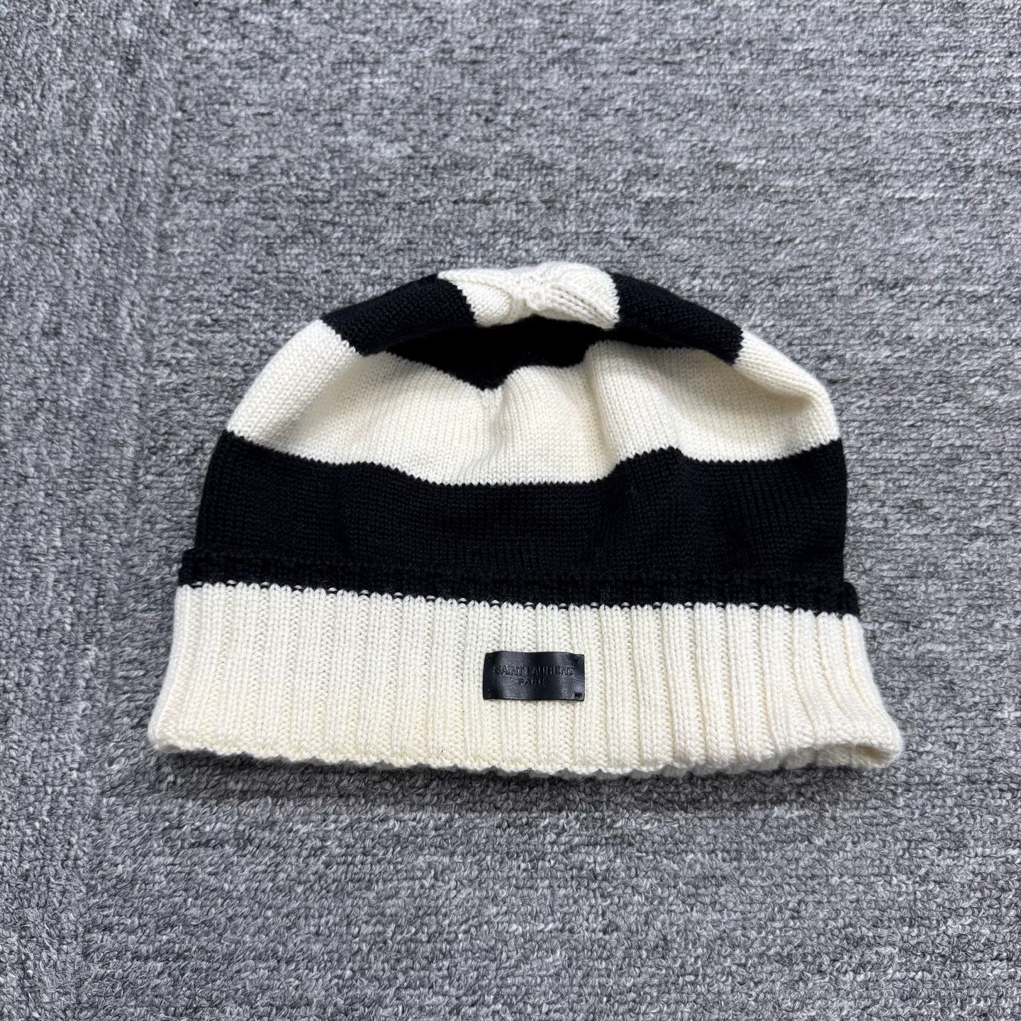Saint Laurent Paris Saint Laurent Striped Wool Knit Beanie M Size ONE SIZE - 2 Thumbnail