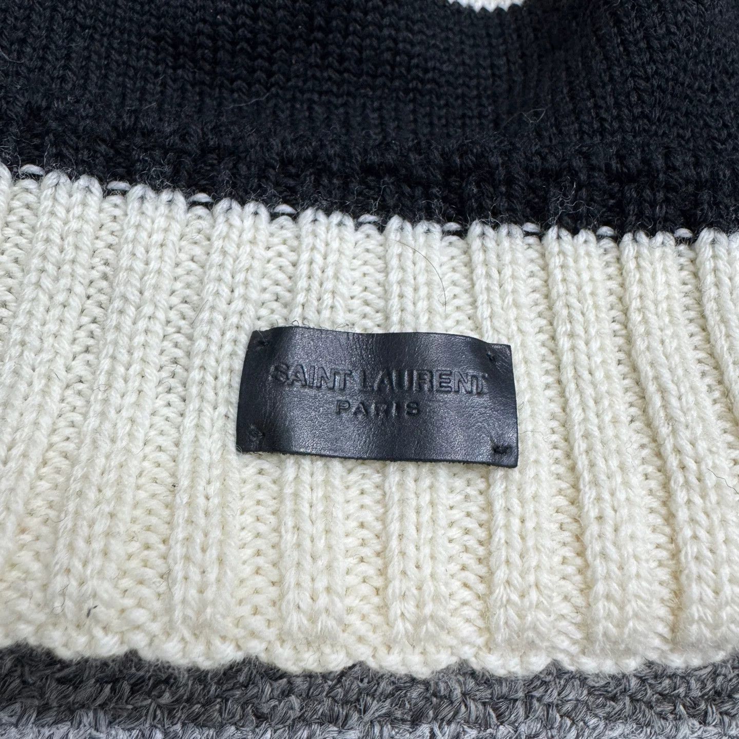 Saint Laurent Paris Saint Laurent Striped Wool Knit Beanie M Size ONE SIZE - 3 Thumbnail