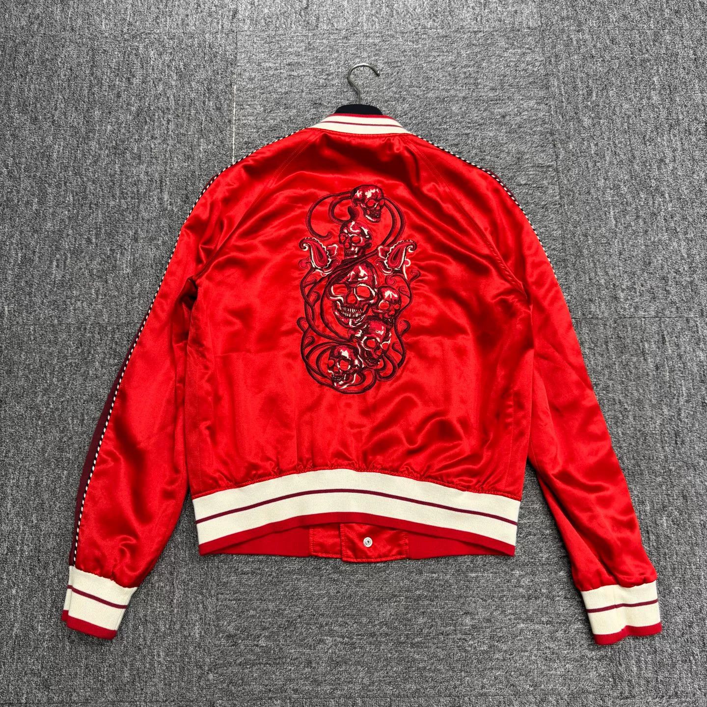 Alexander McQueen Alexander McQueen Embroidered Skull Silk Bomber Jacket 48 Size US M / EU 48-50 / 2 - 6 Thumbnail