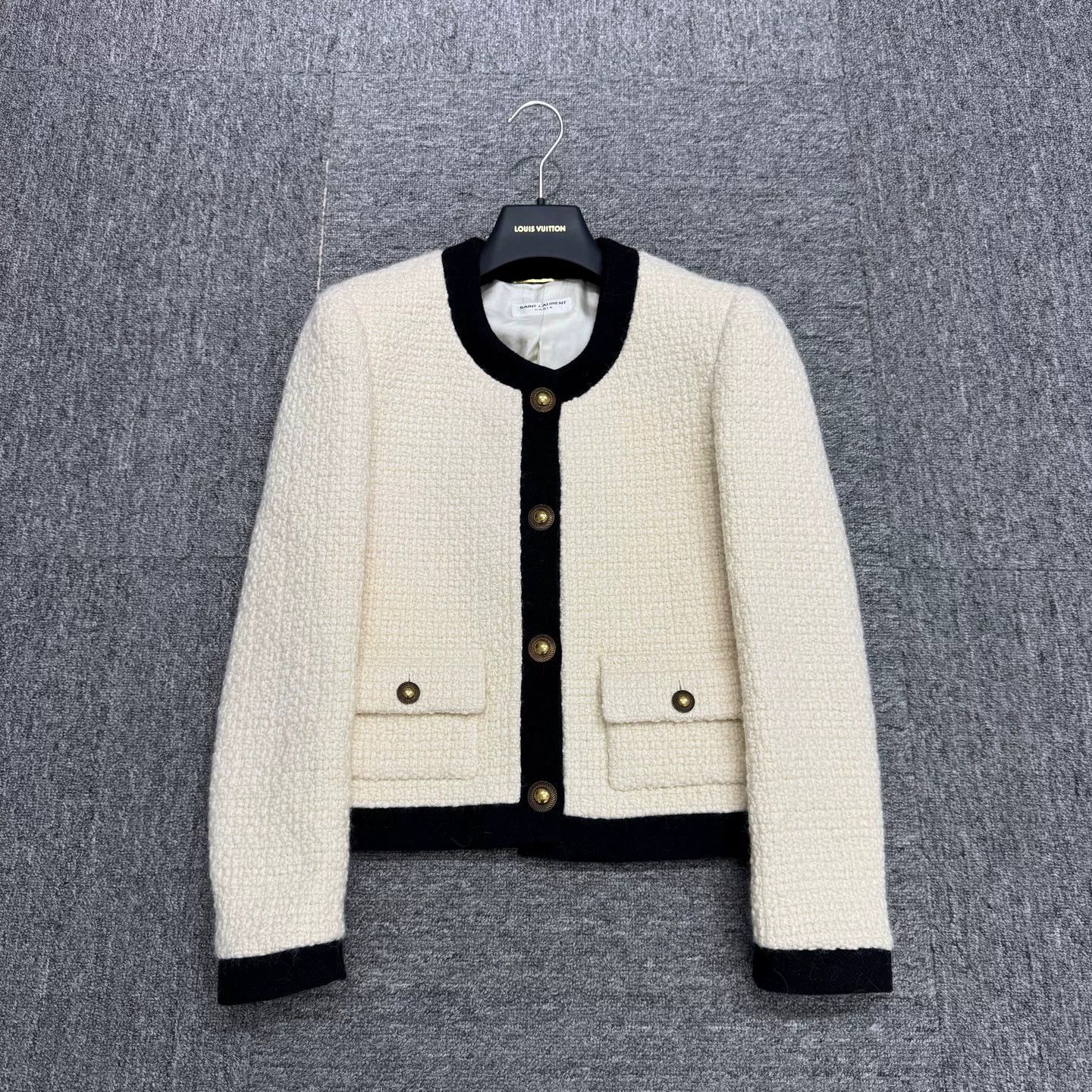 Saint Laurent Paris Saint Laurent Tweed Trimmed Jacket Size 34 Size XS / US 0-2 / IT 36-38 - 2 Thumbnail