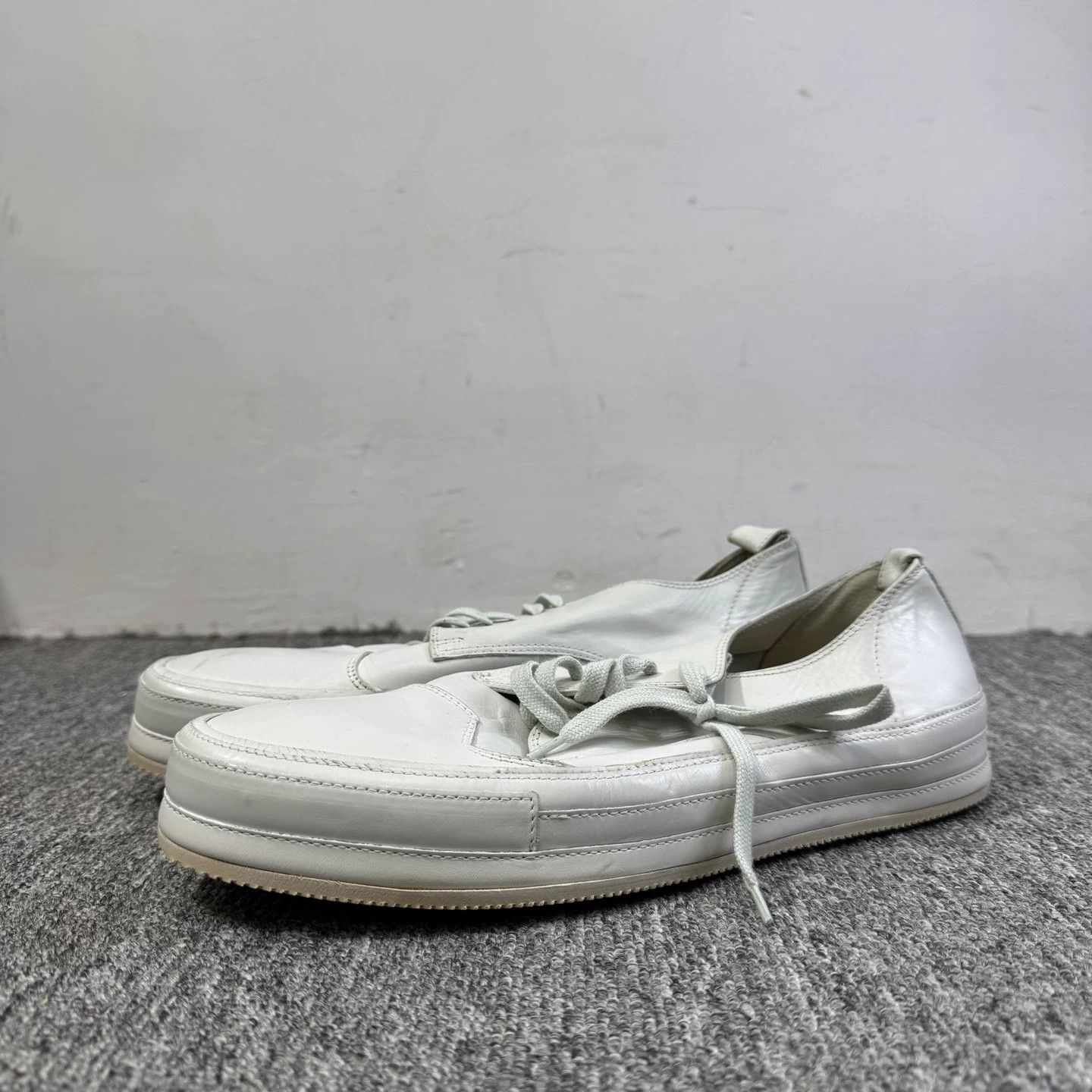 Ann Demeulemeester Ann Demeulemeester White Leather Lace-Up Shoes 41 Size US 8 / EU 41 - 2 Thumbnail