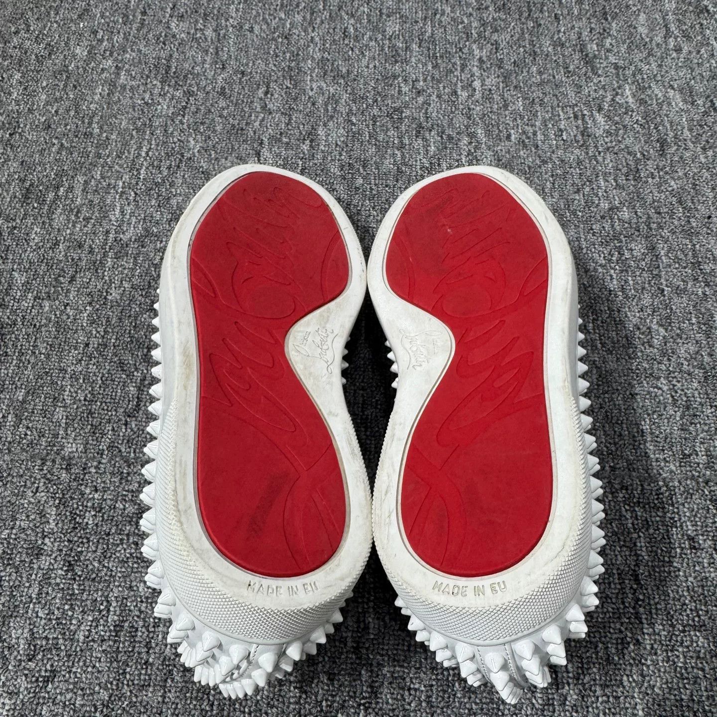 Christian Louboutin Christian Louboutin White Spiked Slip Ons 40 Size US 7 / EU 40 - 5 Thumbnail