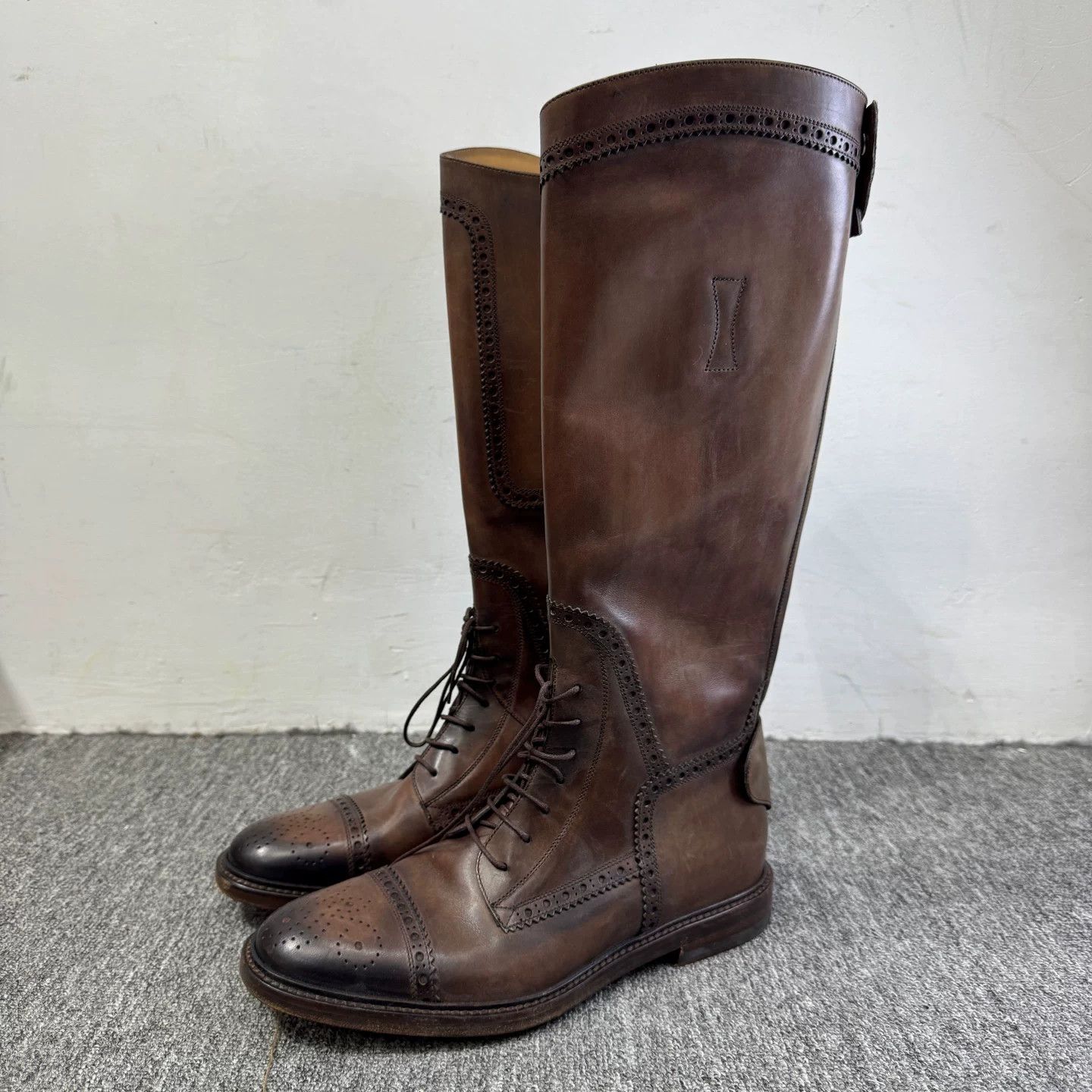Gucci Gucci Brown Leather Tall Lace-Up Boots 7 Size US 7 / EU 40 - 2 Thumbnail